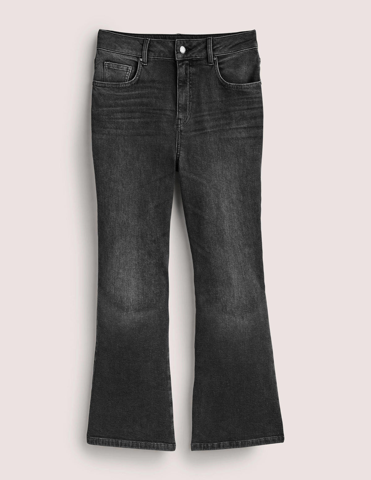 Fitted Cropped Flare Jeans-Black - Image 8