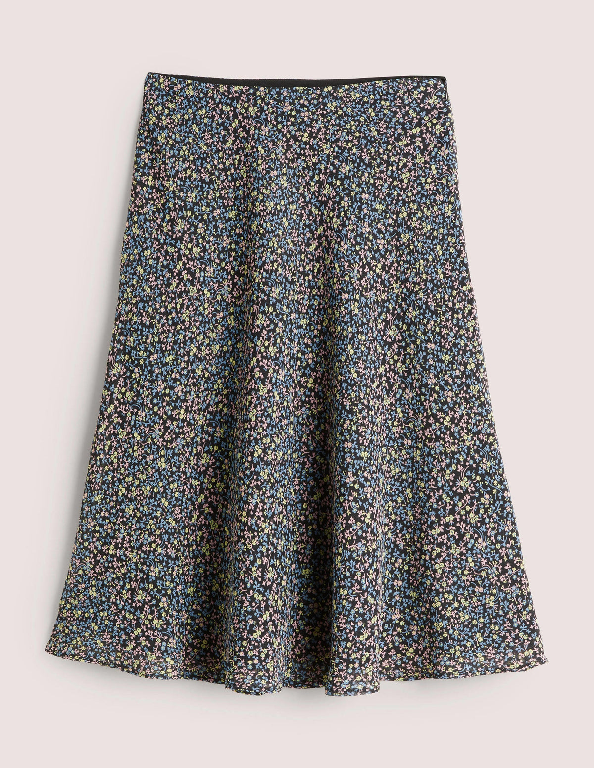 Crinkle Bias-cut Skirt-Black, Wild Vine - Image 5