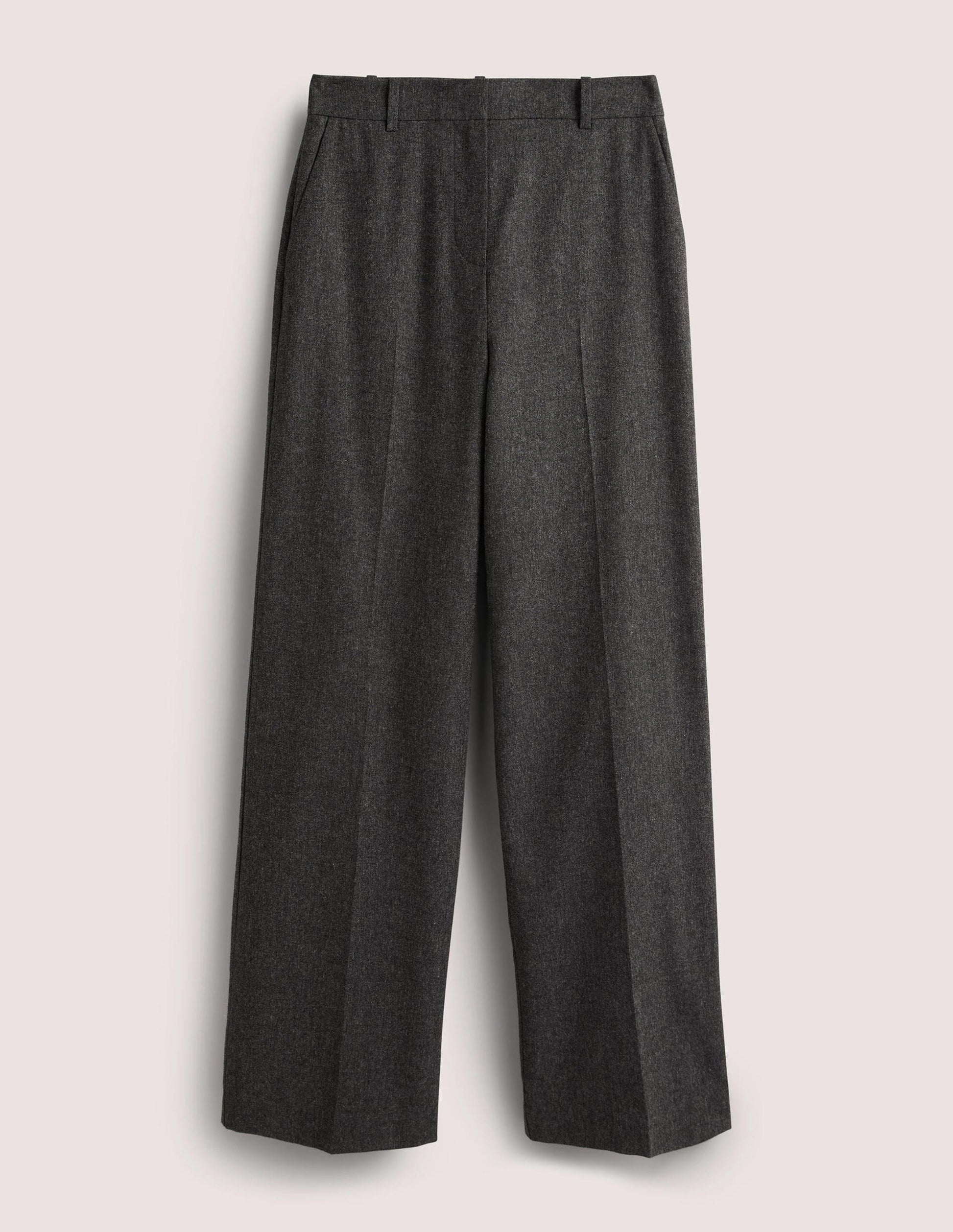 Wool Wide Leg Trousers-Charcoal Marl-6