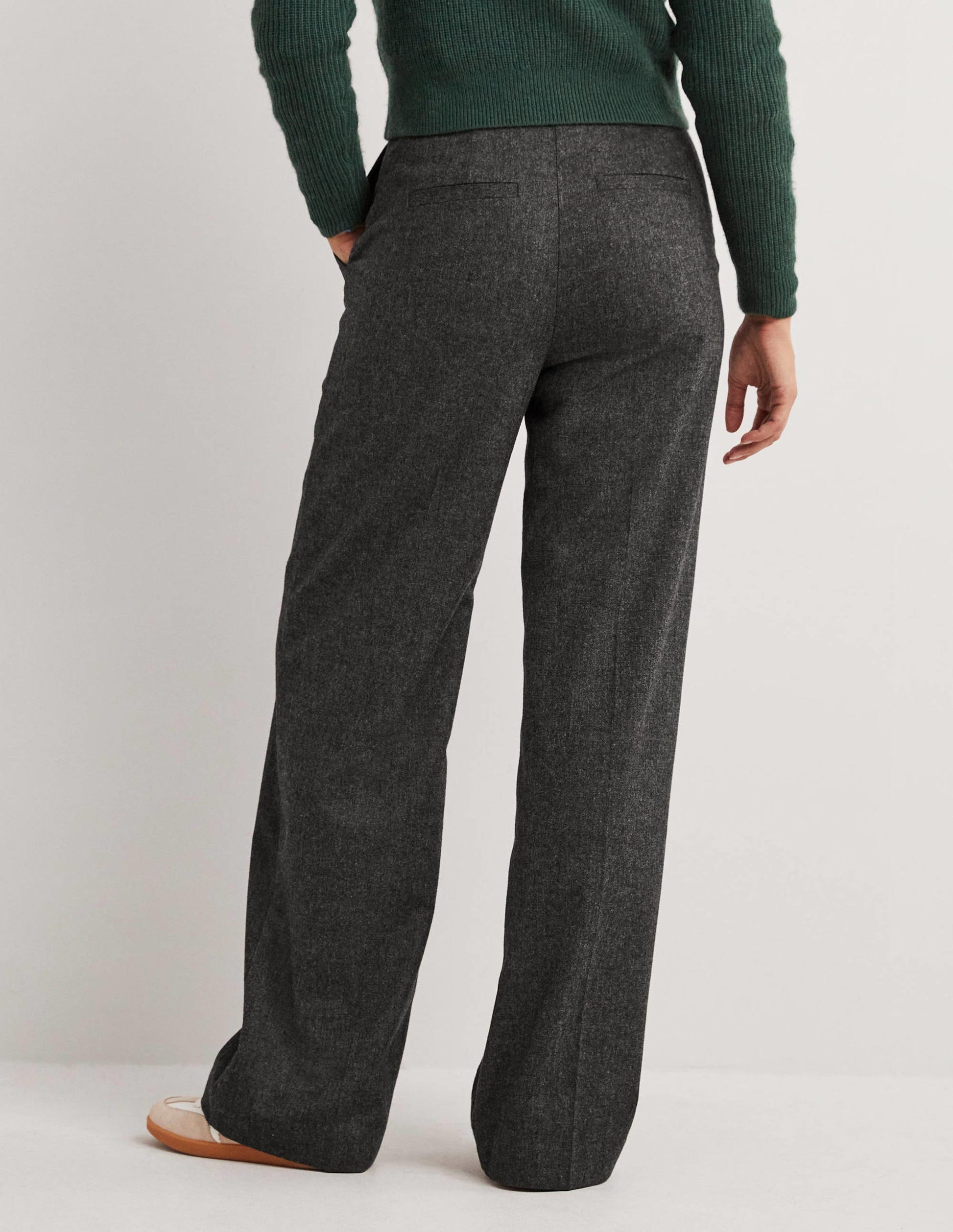 Wool Wide Leg Trousers-Charcoal Marl-3