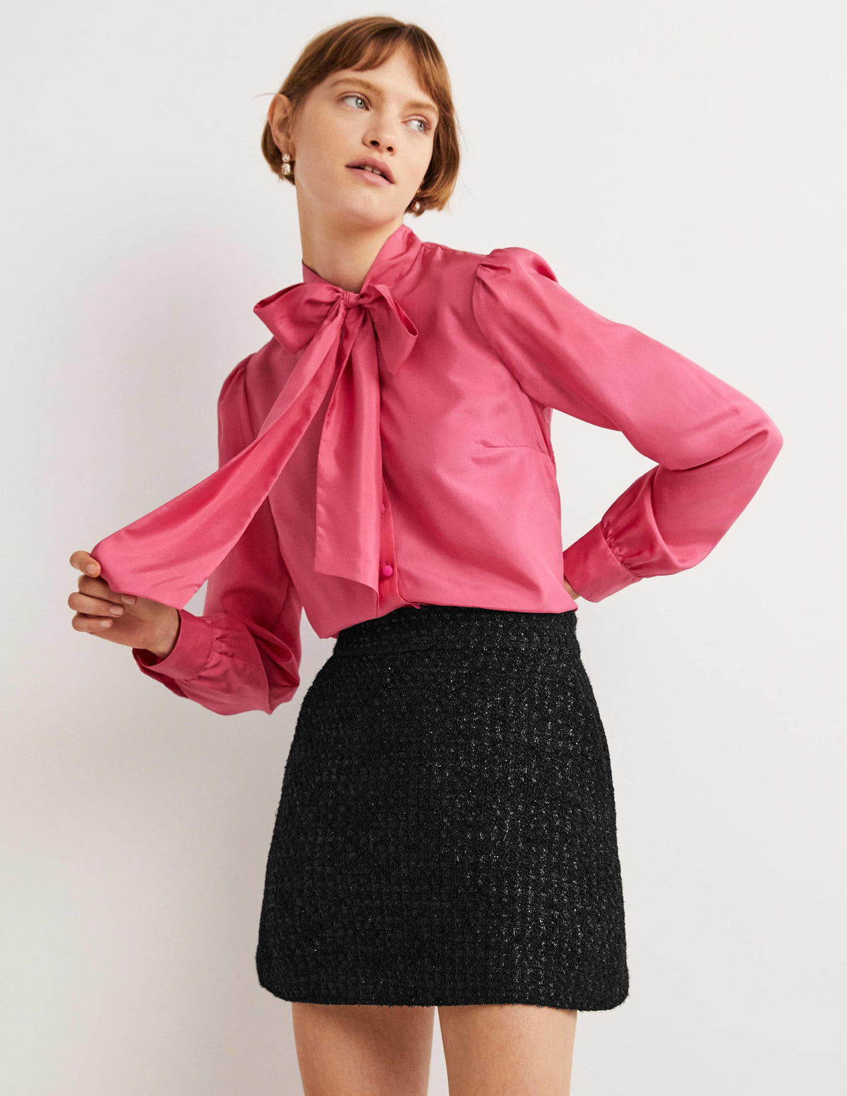 Tweed Metallic Mini Skirt-Shimmery Tweed - Image 1