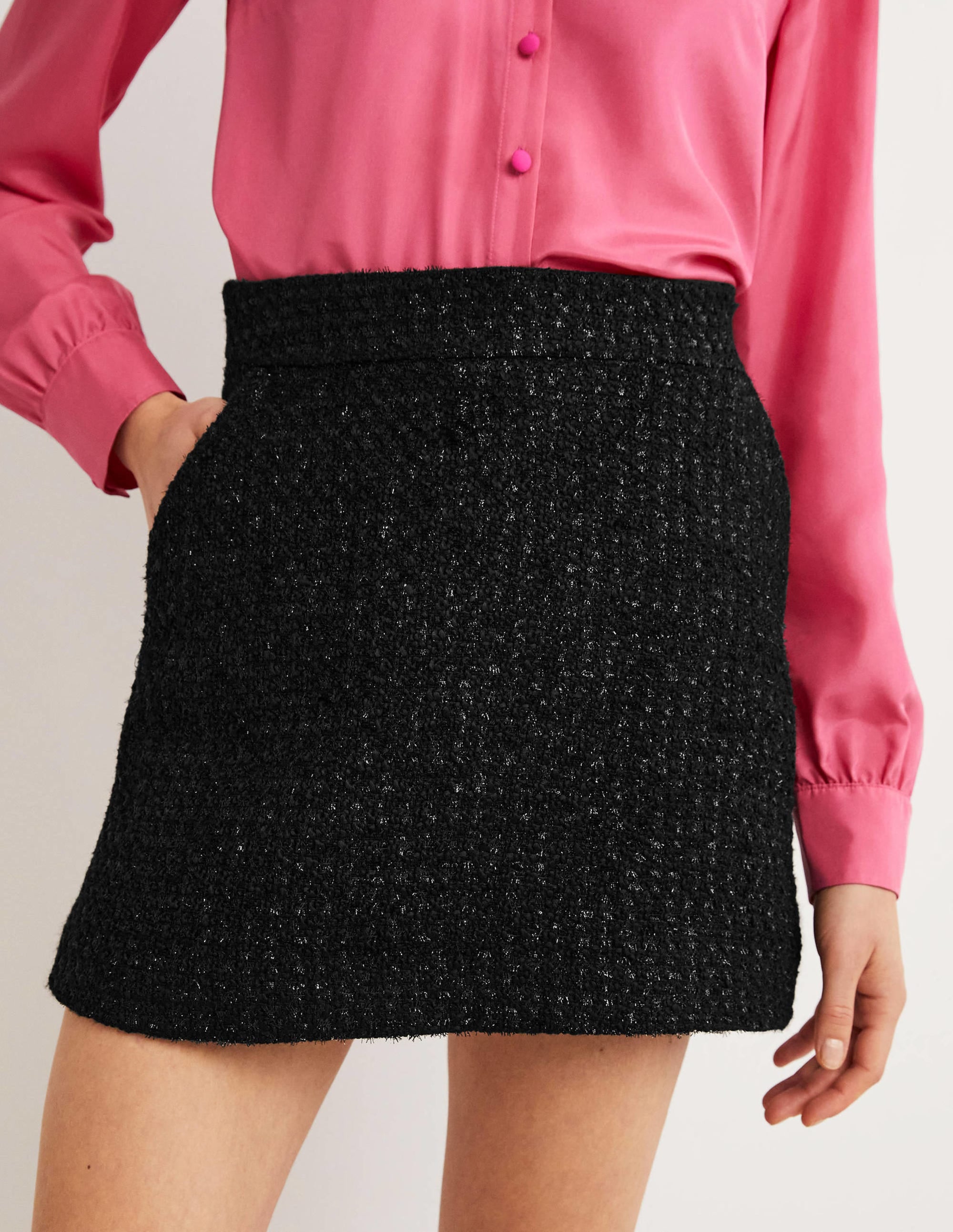 Tweed Metallic Mini Skirt-Shimmery Tweed - Image 4