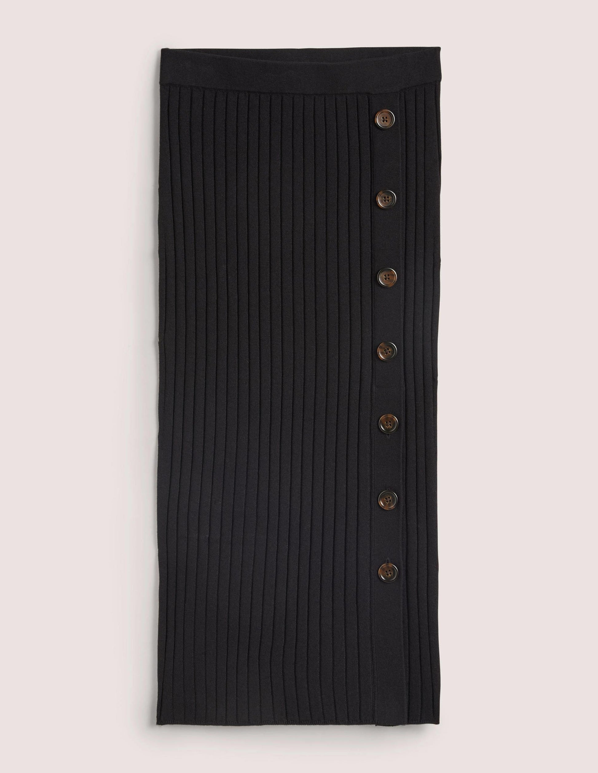Knitted Column Skirt-Black-6