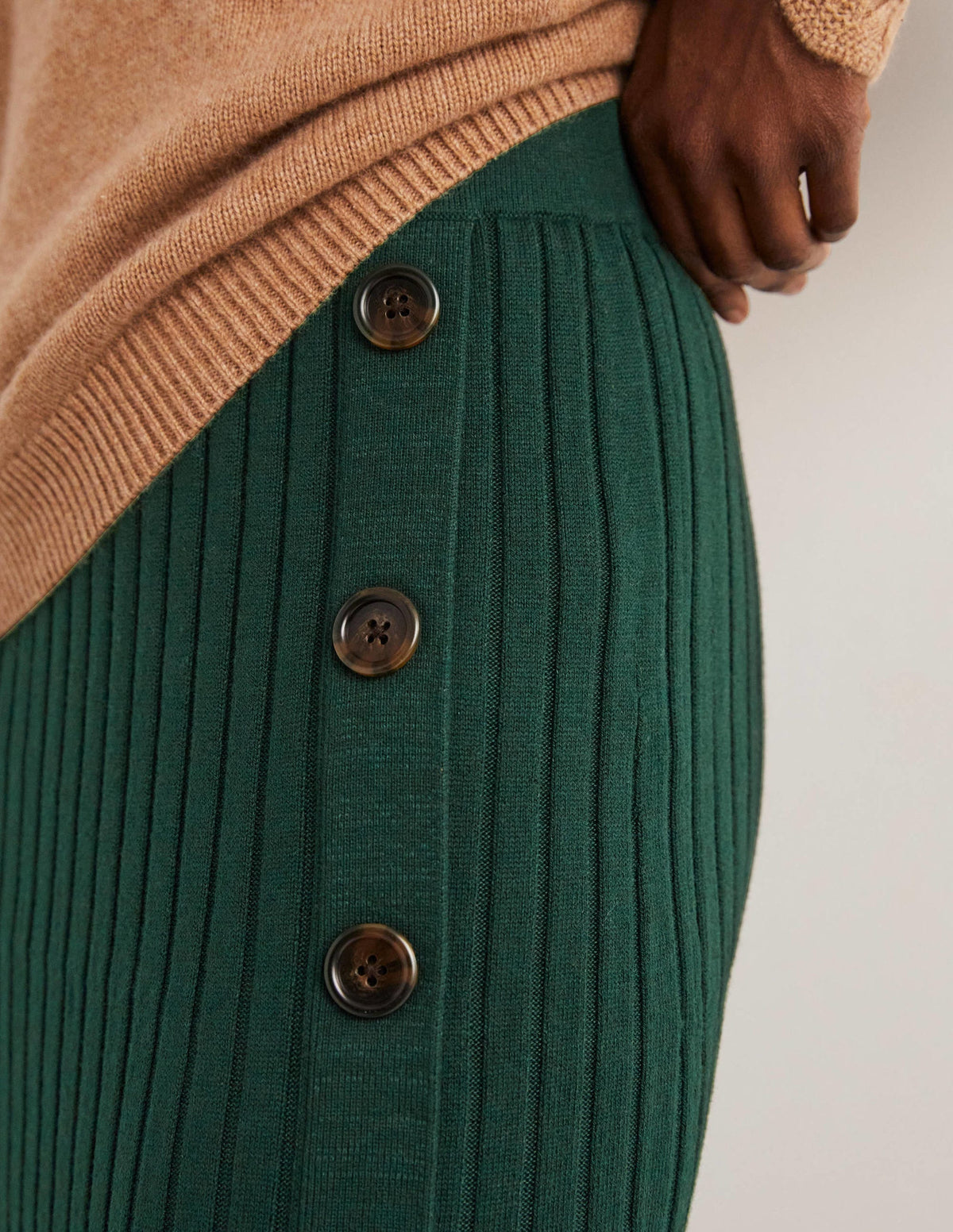 Knitted Column Skirt-Cavolo Nero-2