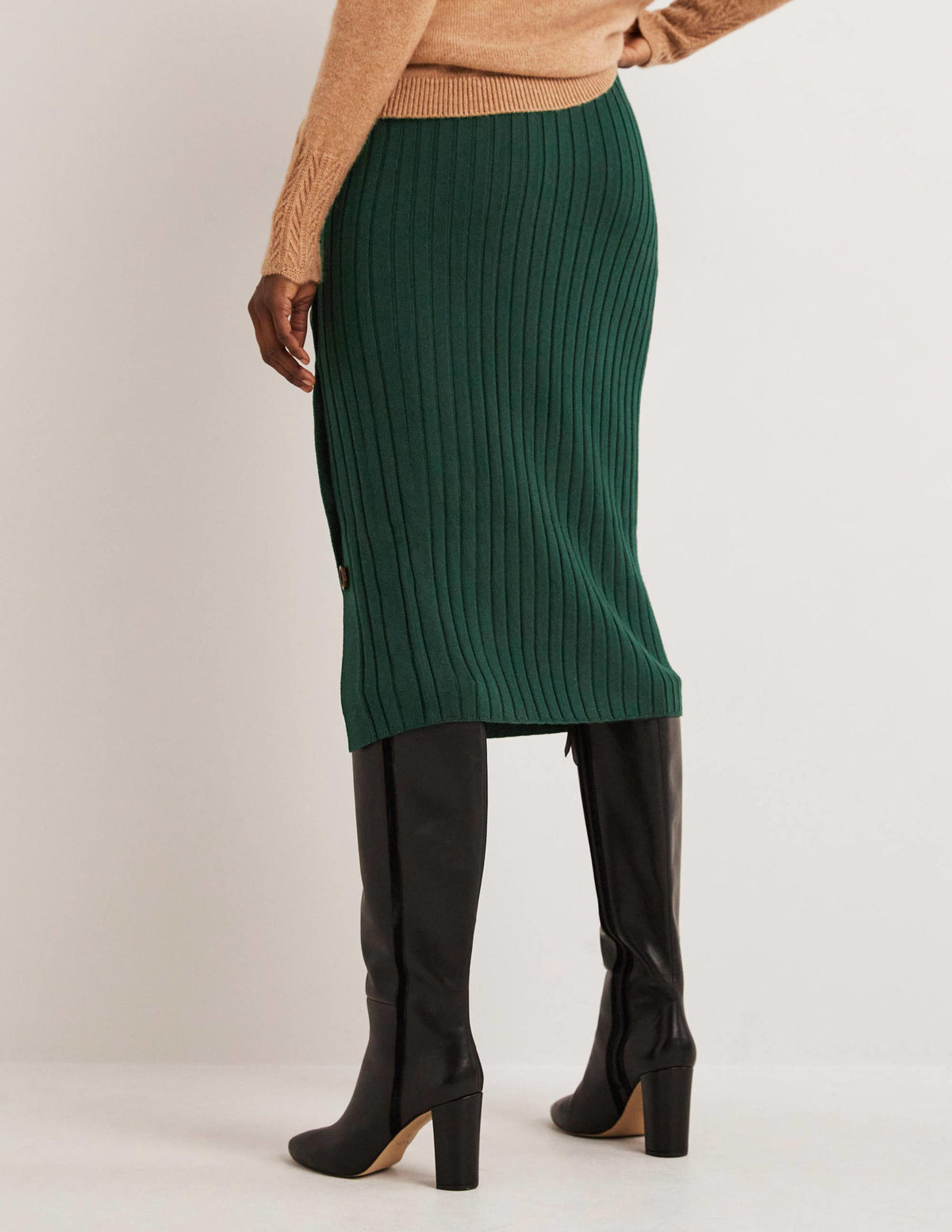 Knitted Column Skirt-Cavolo Nero-3