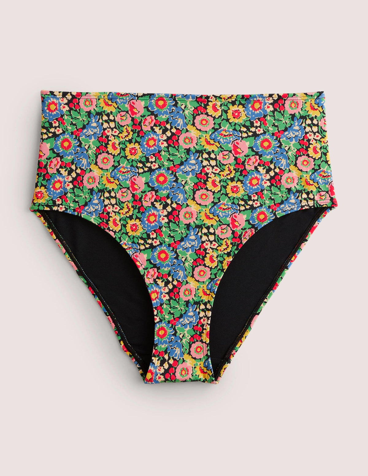 High Waisted Bikini Bottoms-Multi, Flora Illusion-10