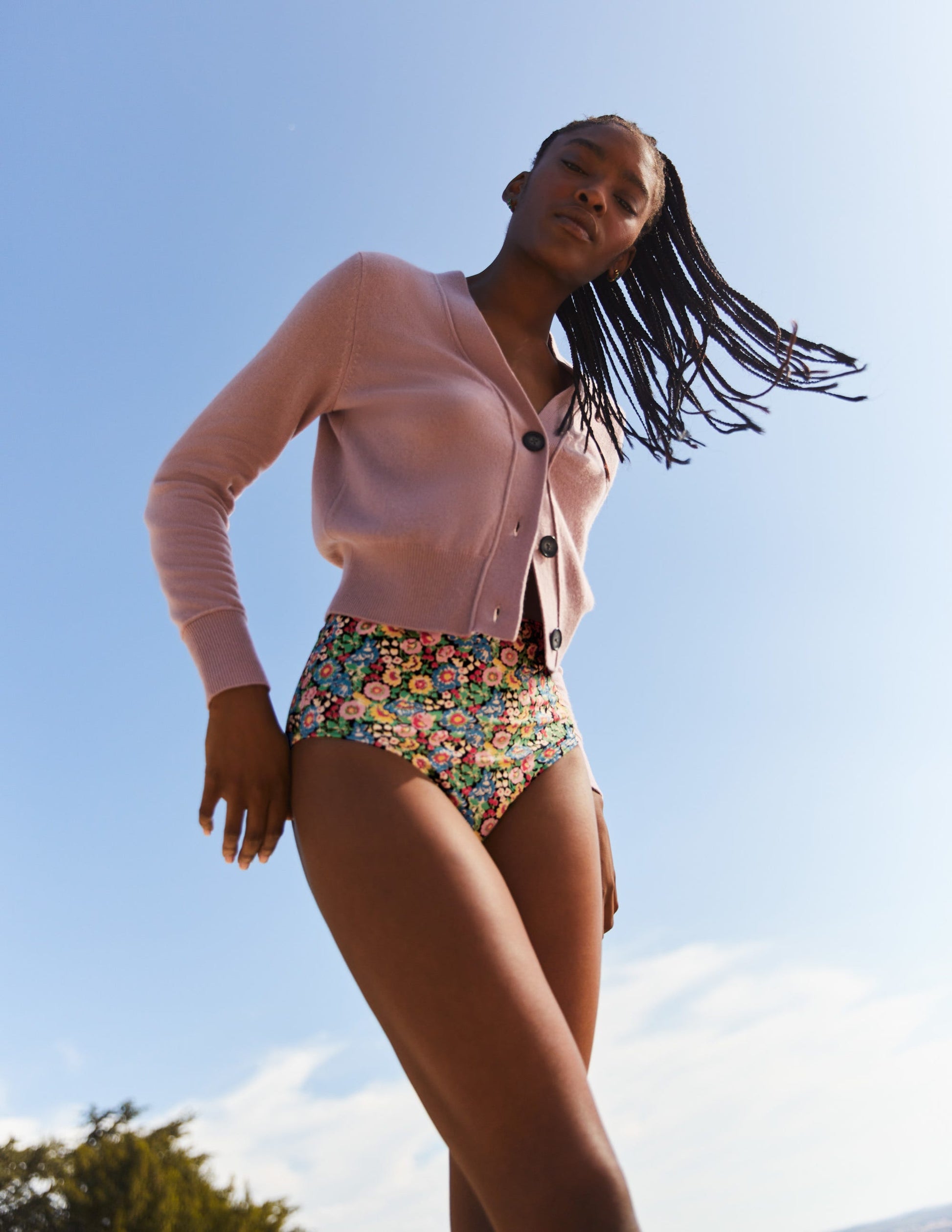 High Waisted Bikini Bottoms-Multi, Flora Illusion-6