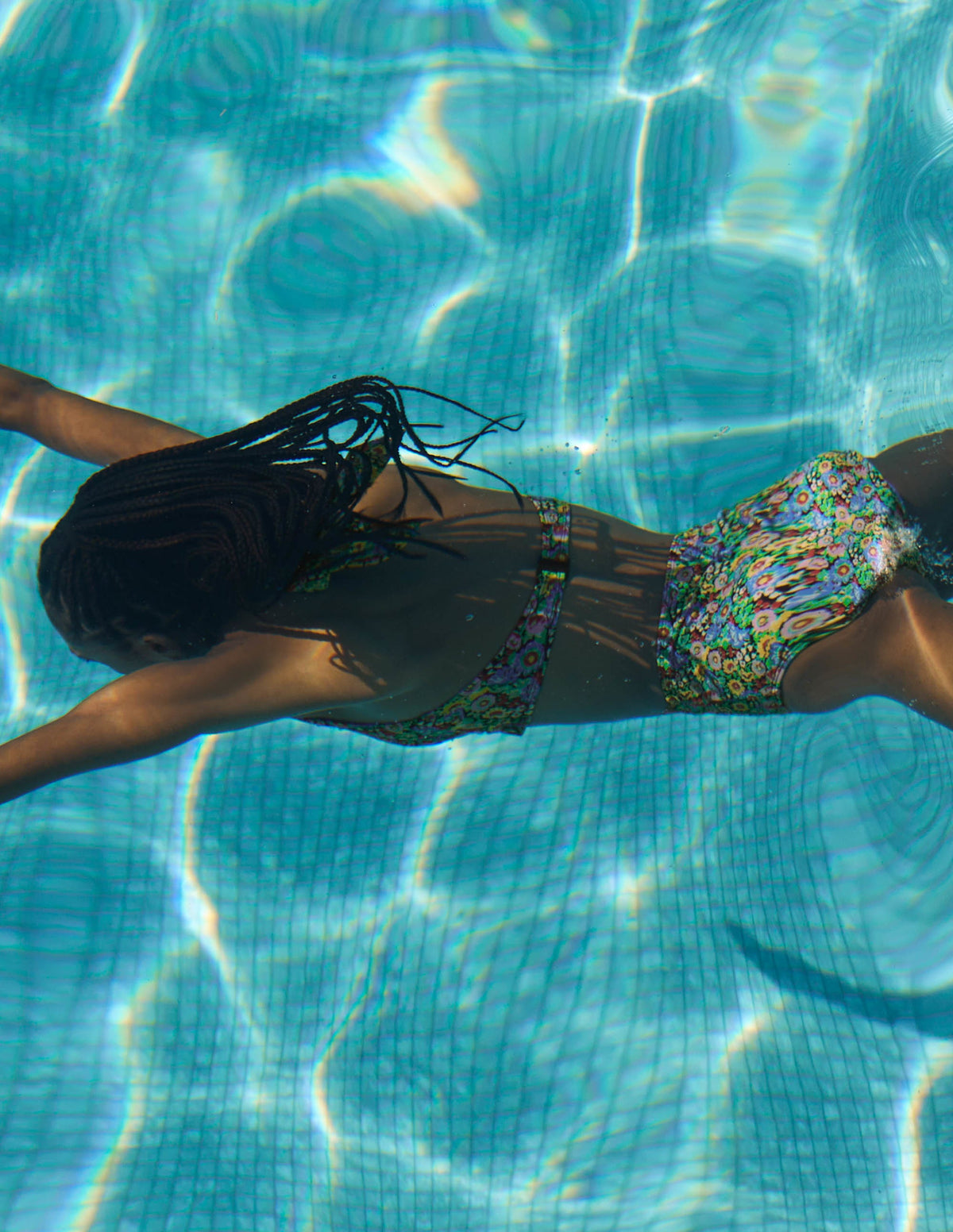 High Waisted Bikini Bottoms-Multi, Flora Illusion-8