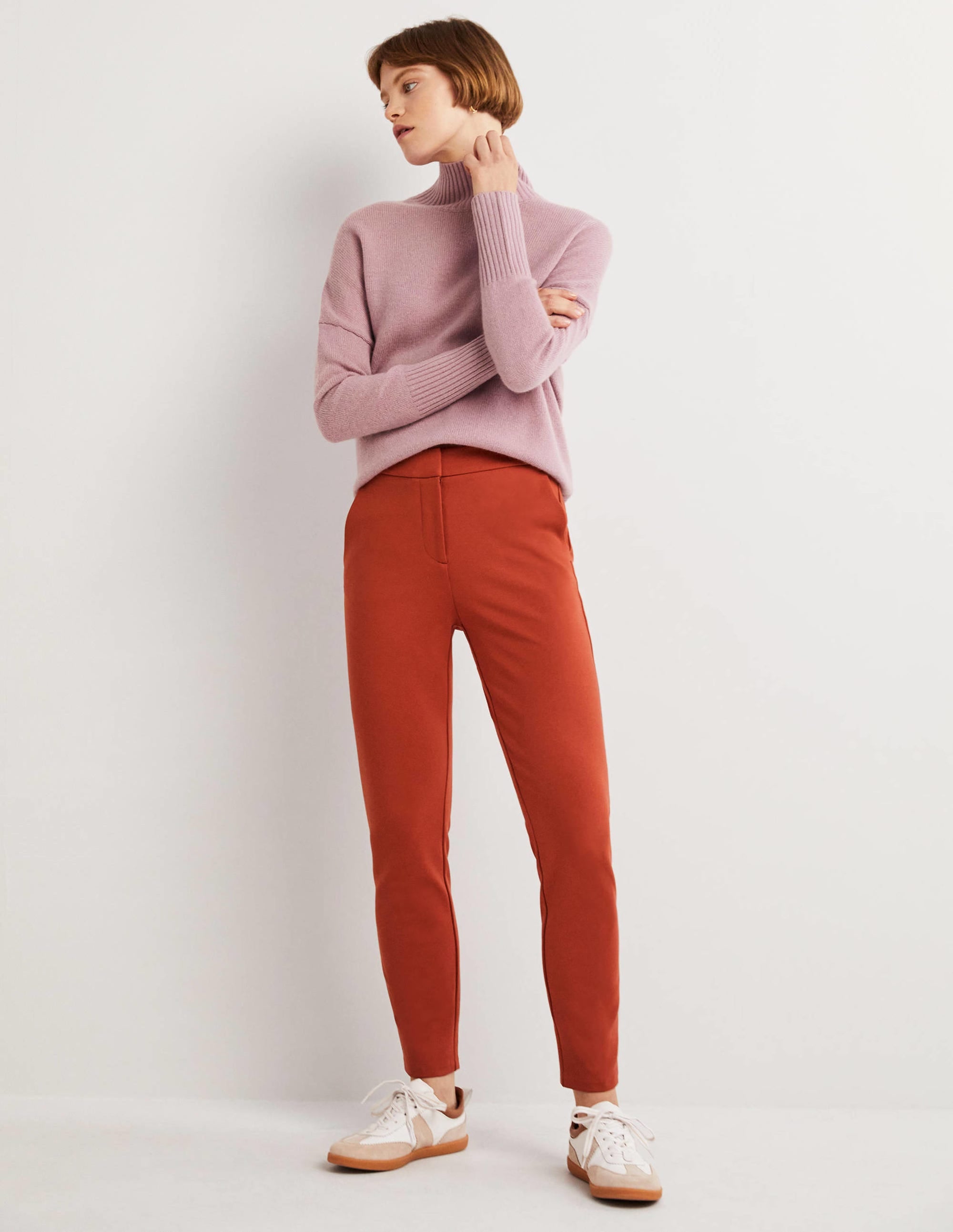 Hampshire 7/8 Ponte Trousers-Chilli Oil - Image 1