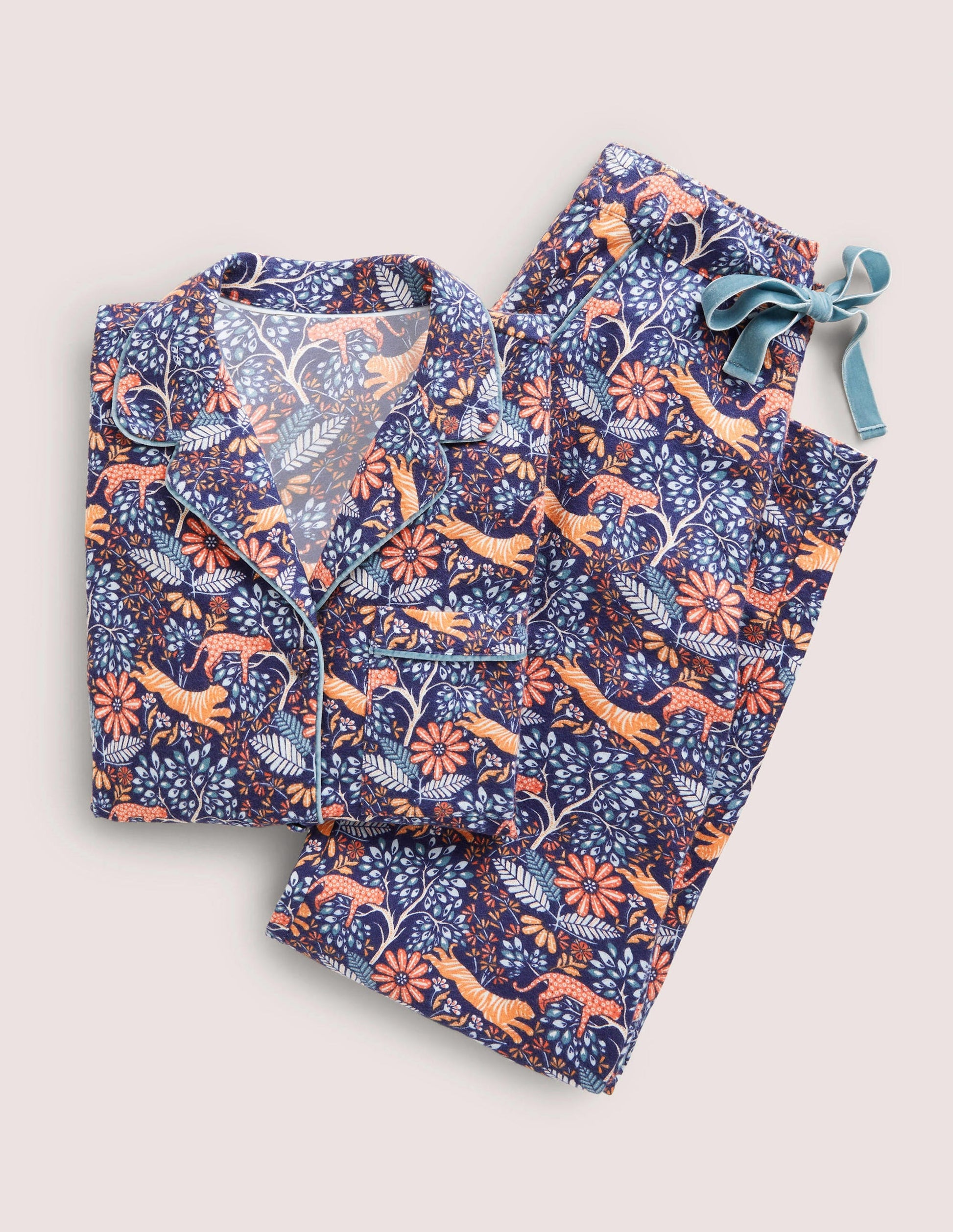 Blue Safari Bloom Cosy Pyjama Set-Dusty Orange, Safari Bloom-6