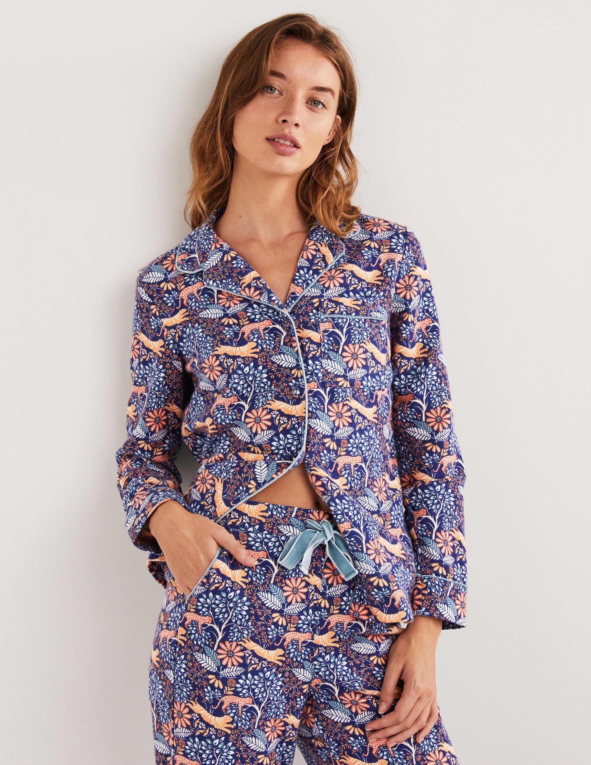 Blue Safari Bloom Cosy Pyjama Set-Dusty Orange, Safari Bloom-5