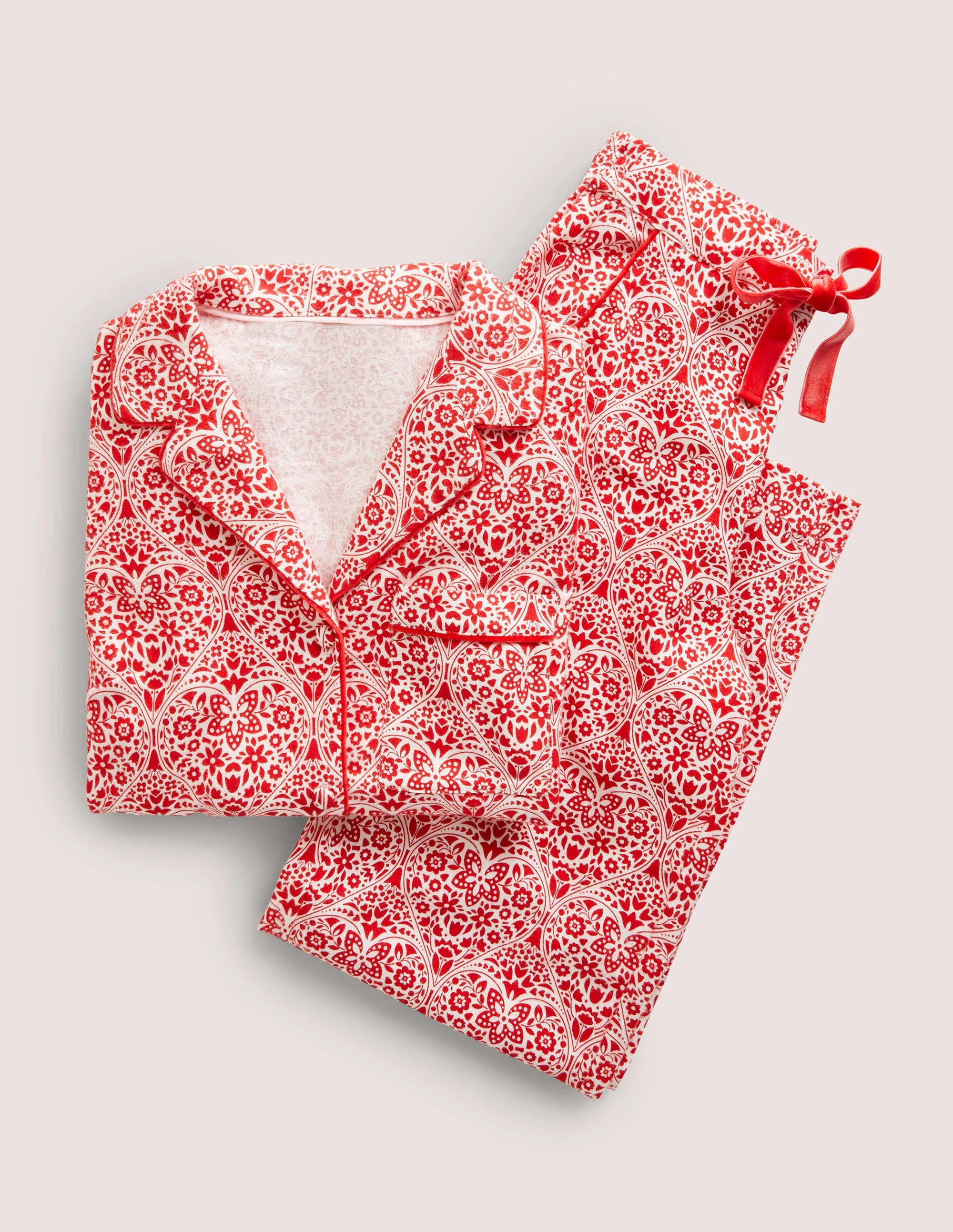 Red Heart Bloom Cosy Pyjama Set-Rockabilly Red, Heart Bloom - Image 7