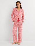 Red Heart Bloom Cosy Pyjama Set-Rockabilly Red, Heart Bloom