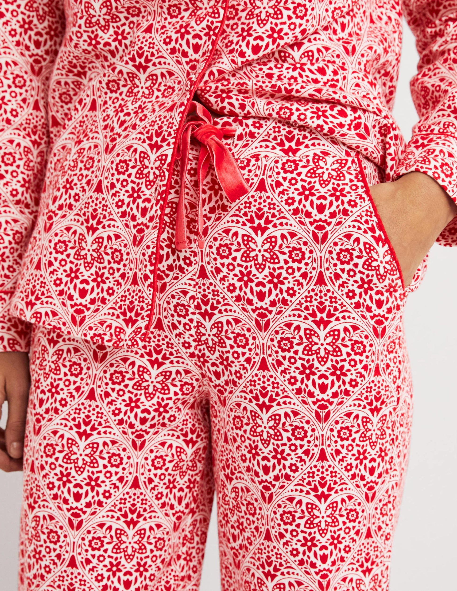 Red Heart Bloom Cosy Pyjama Set-Rockabilly Red, Heart Bloom-2