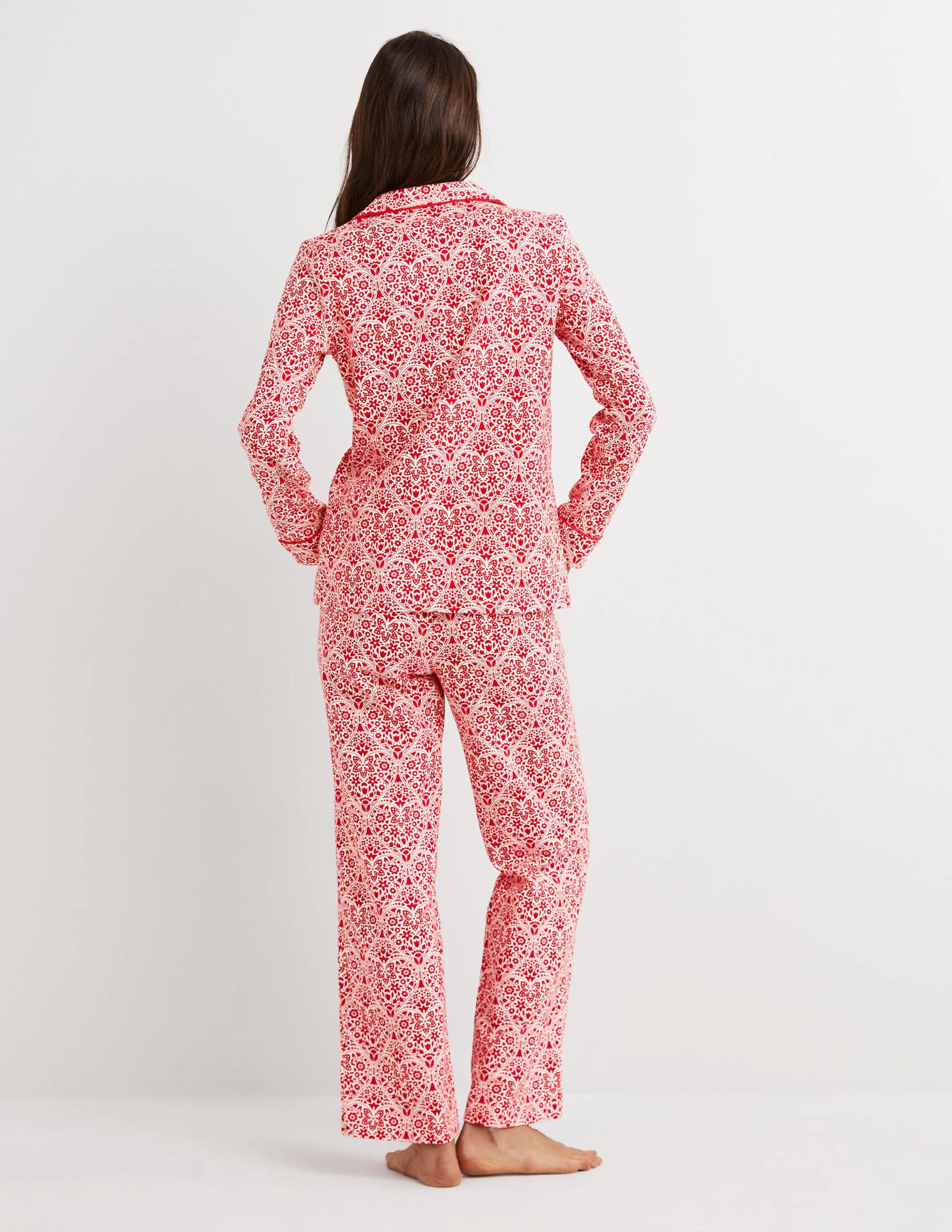Red Heart Bloom Cosy Pyjama Set-Rockabilly Red, Heart Bloom - Image 3
