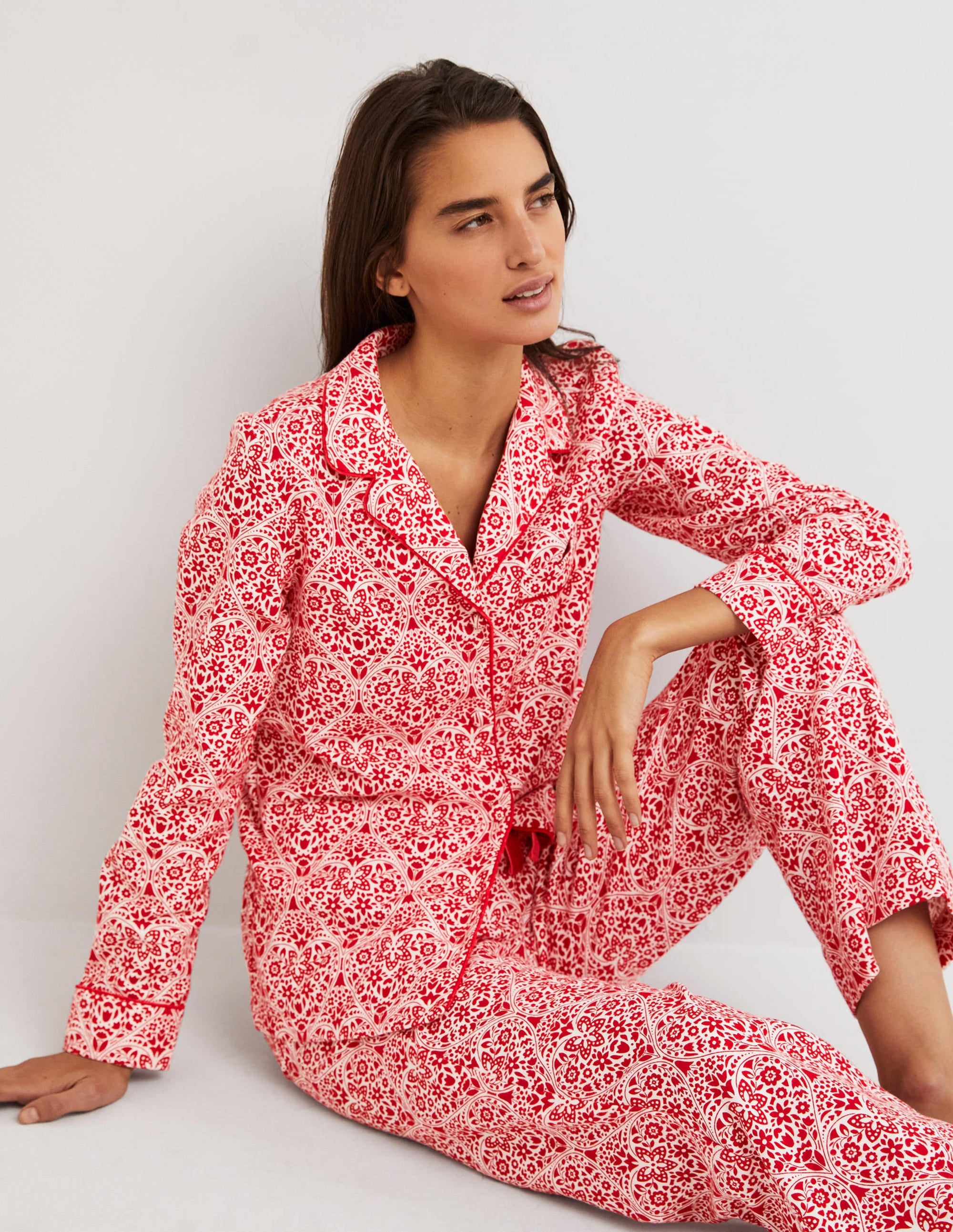Red Heart Bloom Cosy Pyjama Set-Rockabilly Red, Heart Bloom - Image 5