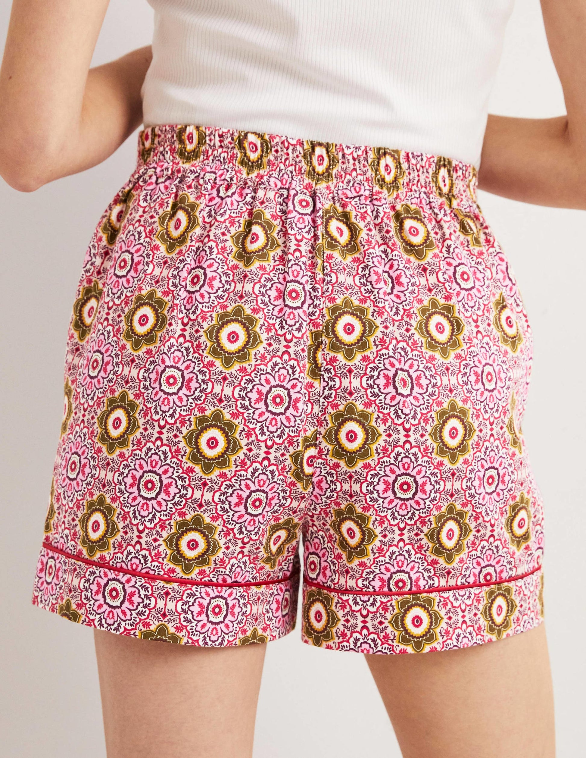 Easy Cotton Sleep Short-Milkshake, Paradise Garden-3
