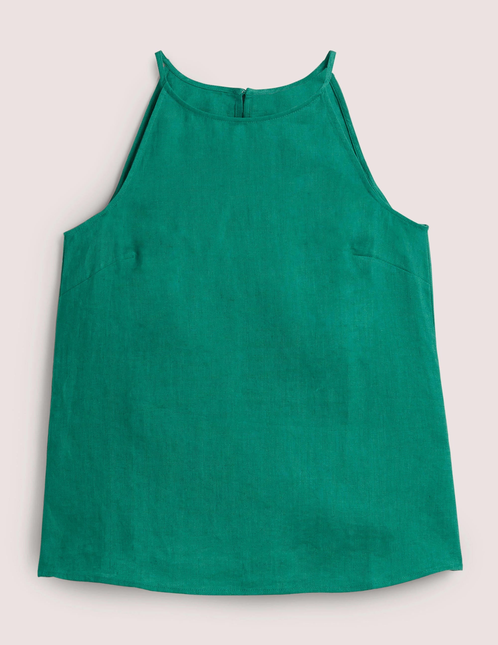 Strappy Halterneck Linen Top-Shady Glade Green - Image 6