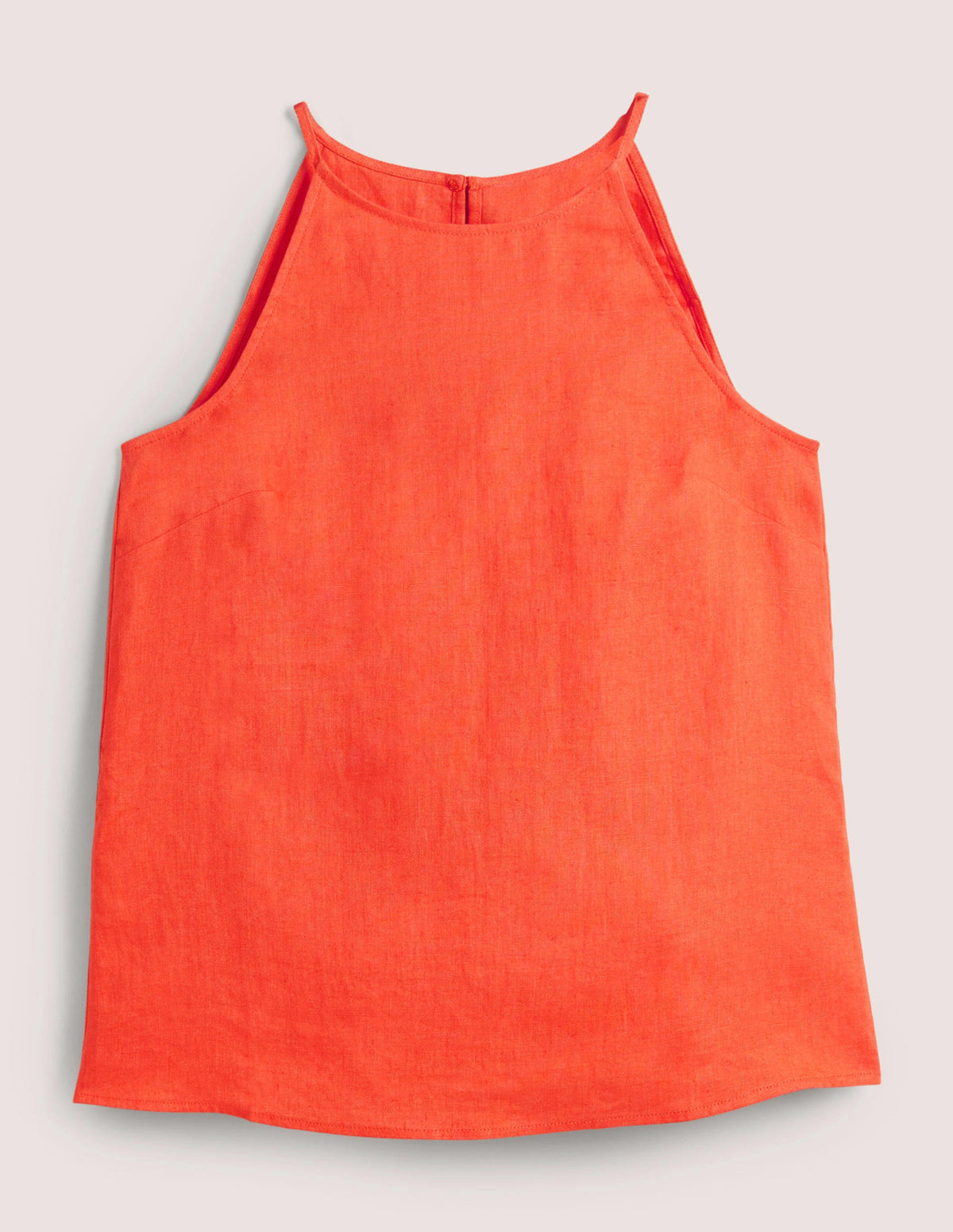 Strappy Halterneck Linen Top-Tigerlily Orange-6