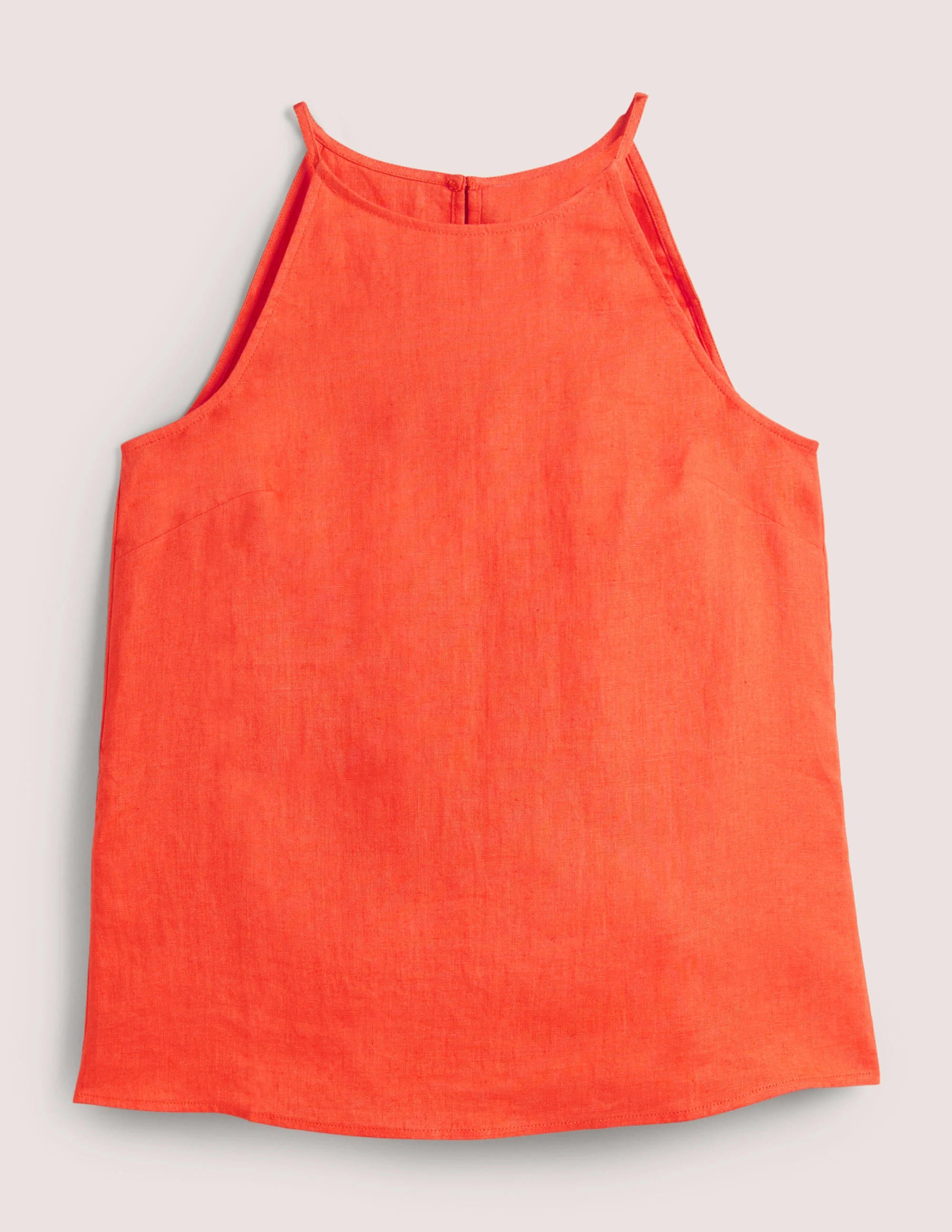 Strappy Halterneck Linen Top-Tigerlily Orange - Image 6
