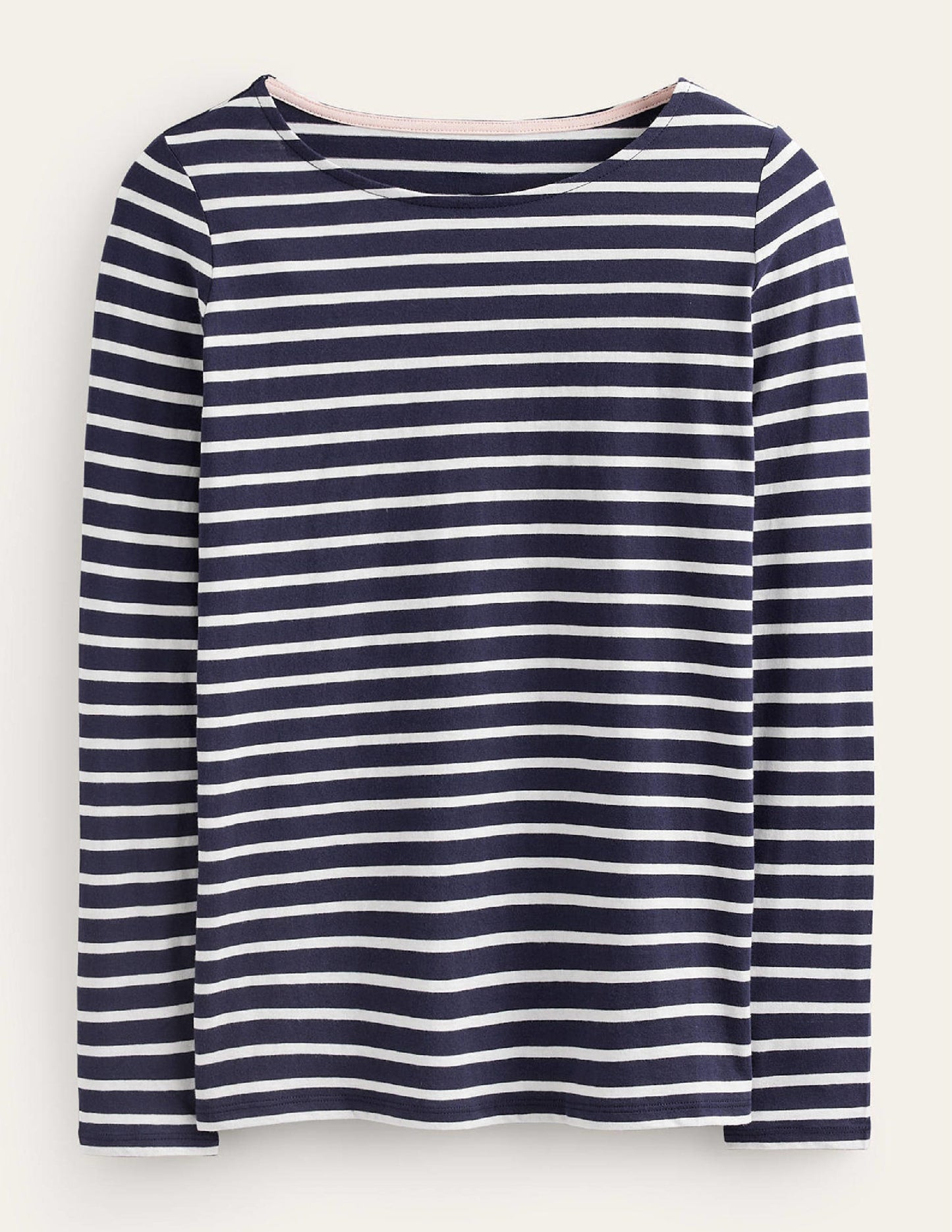 Ella Long Sleeve Breton-Navy, Ivory
