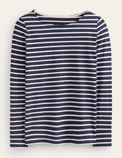 Ella Long Sleeve Breton-Navy, Ivory-7