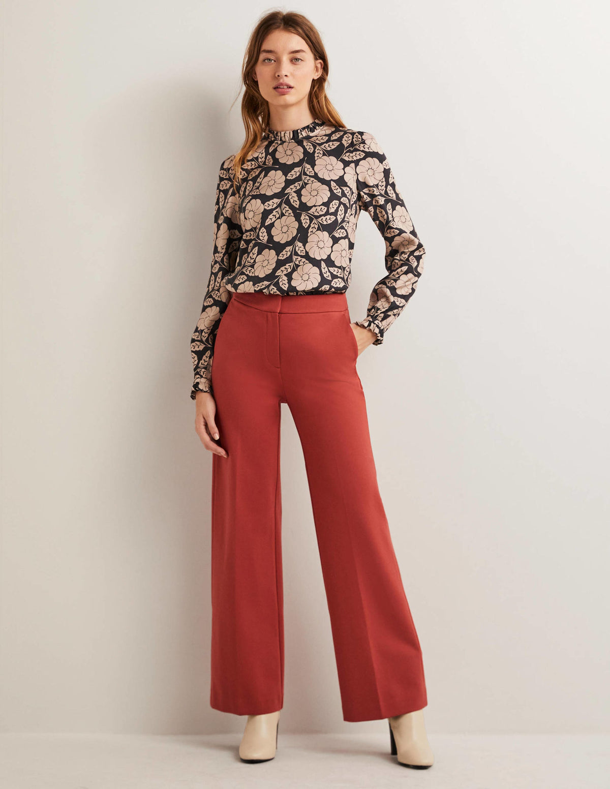 High Neck Ruffle Top-Black, Botannica-4