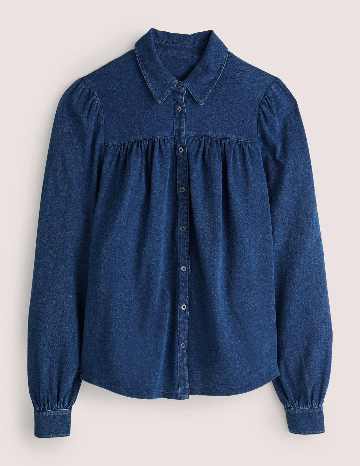 Gathered Detail Shirt-Indigo - Image 5
