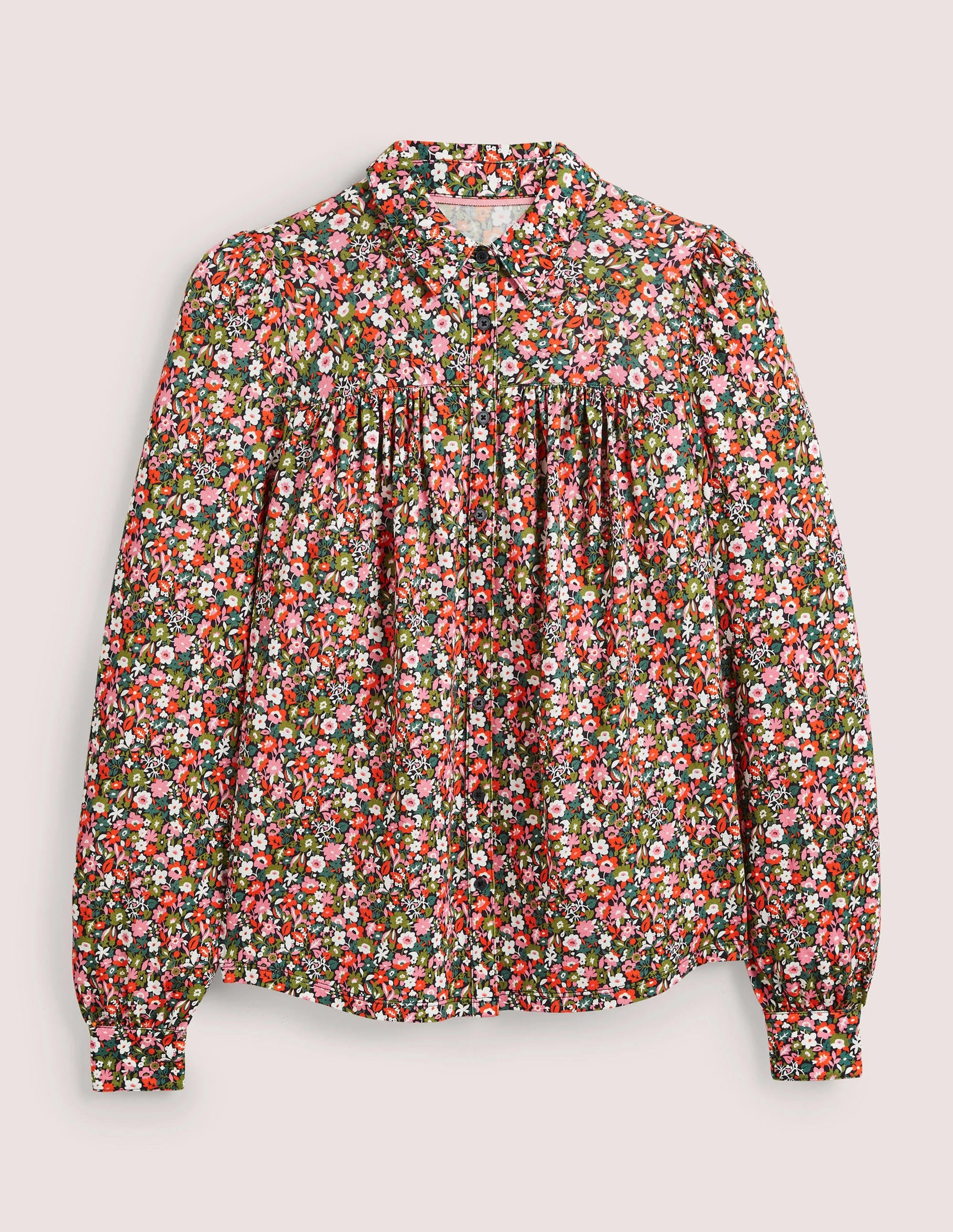 Gathered Detail Shirt-Multi, Floret Meadow - Image 6