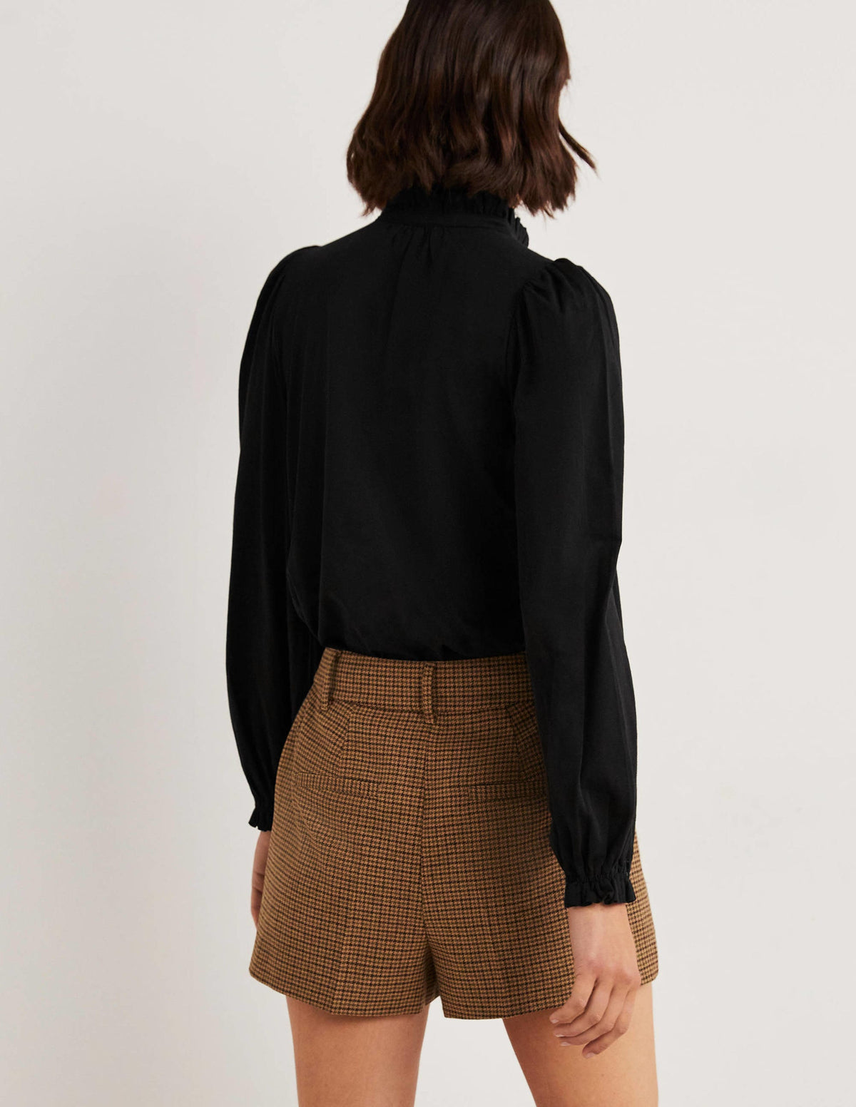 Embroidered Woven Mix Top-Black - Image 3