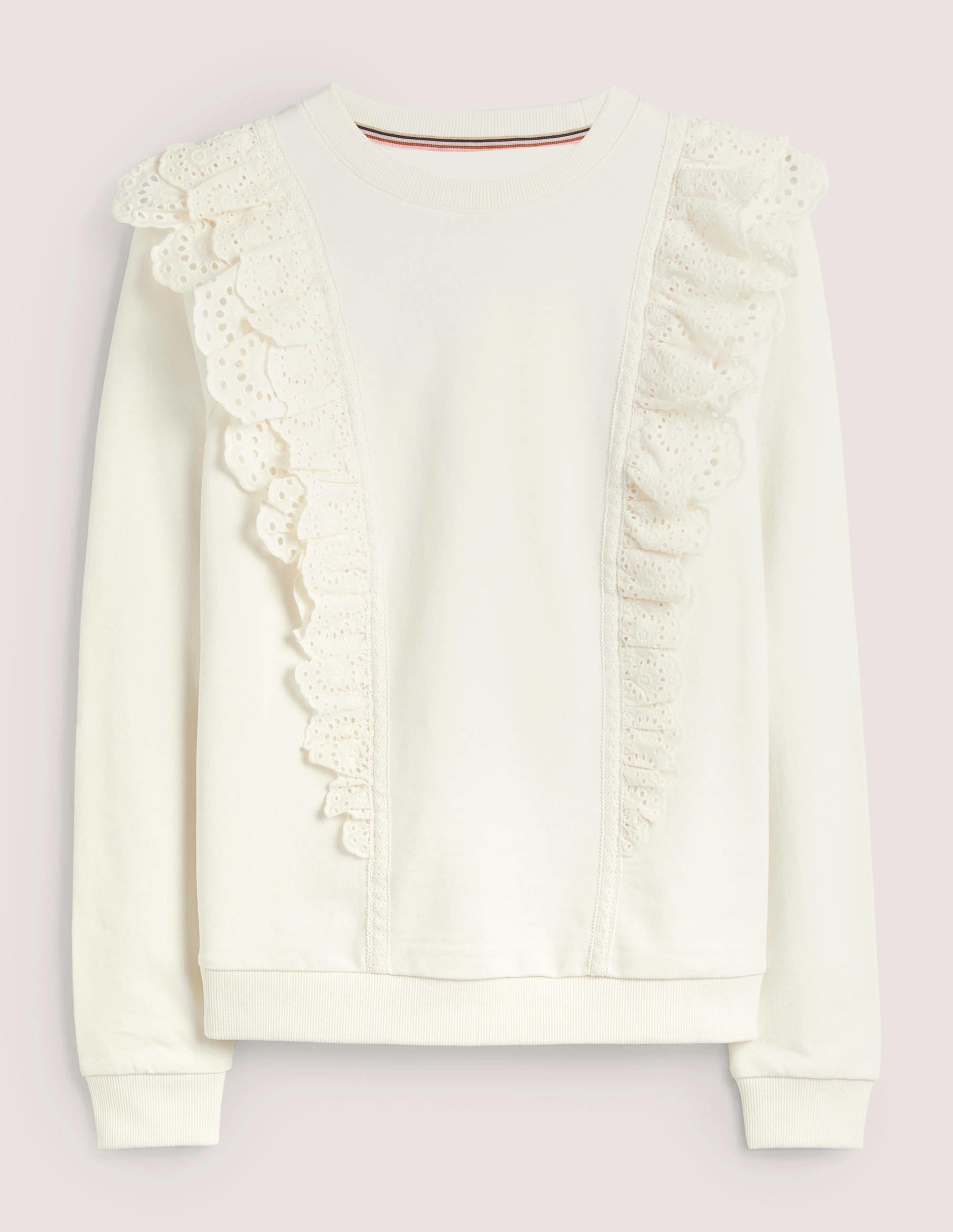Broderie Insert Sweatshirt-Ivory - Image 5