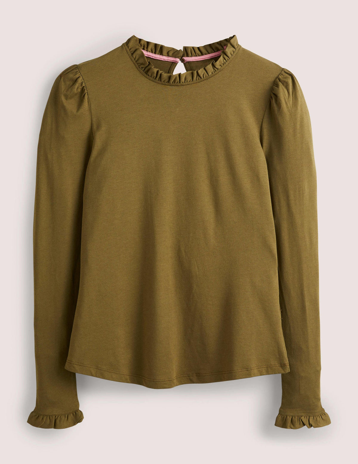 Supersoft Frill Detail Top-Basil-6
