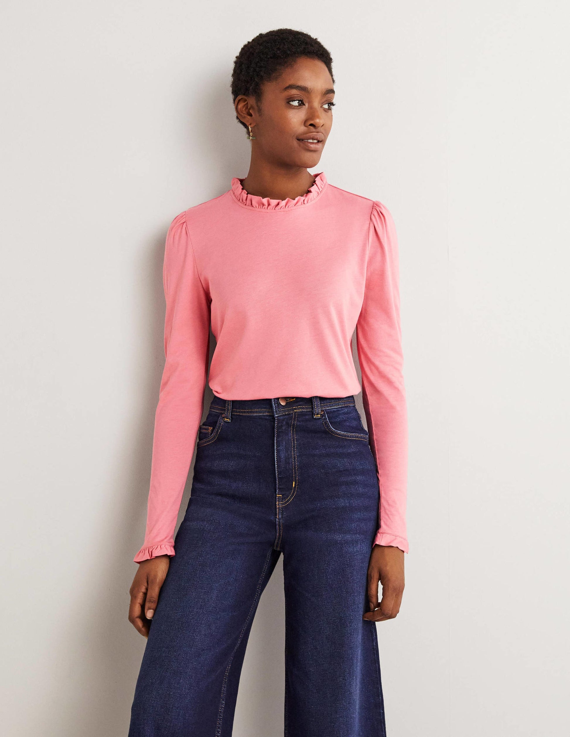 Supersoft Frill Detail Top-Wild Rose-1