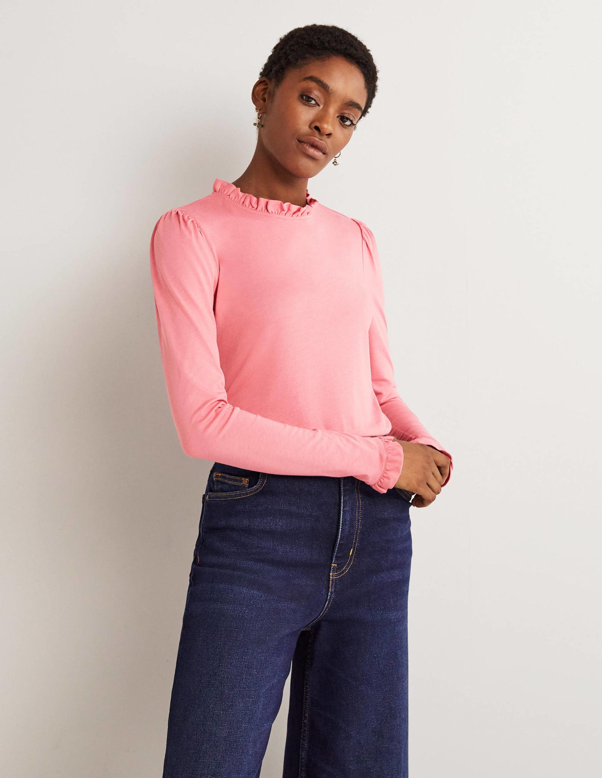 Supersoft Frill Detail Top-Wild Rose-4