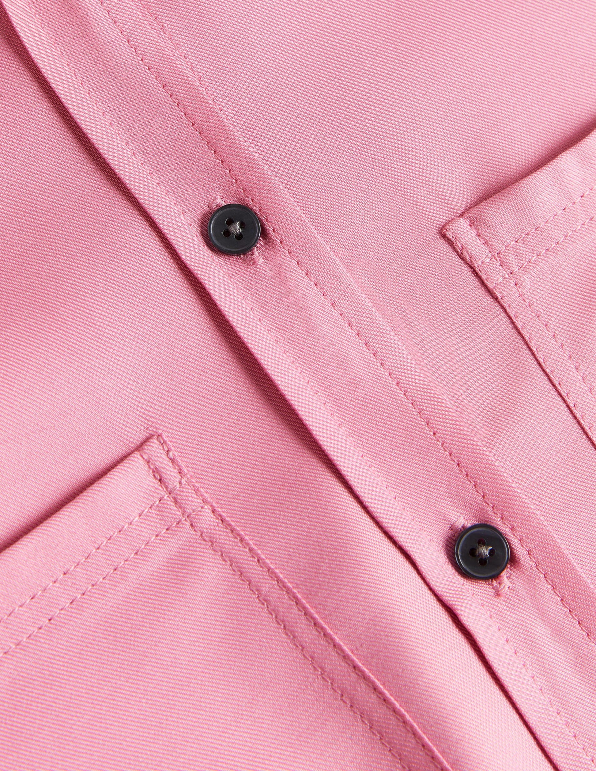 Longline Pocket Detail Shirt-Wild Rose-5