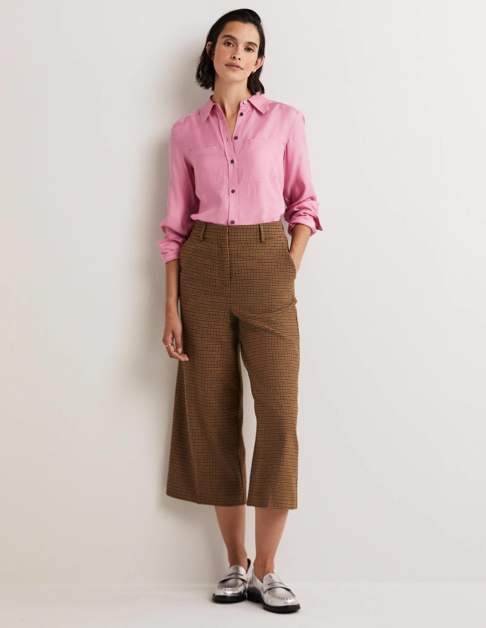Longline Pocket Detail Shirt-Wild Rose-4