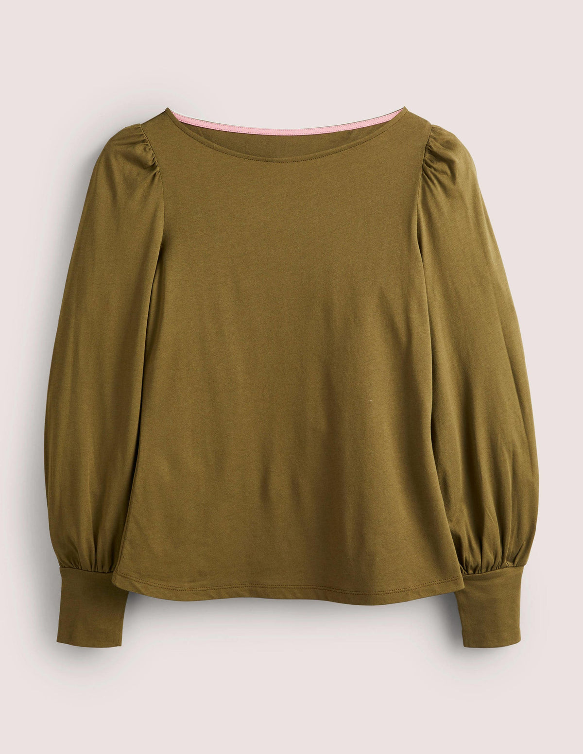 Supersoft Boat Neck Top-Basil-6
