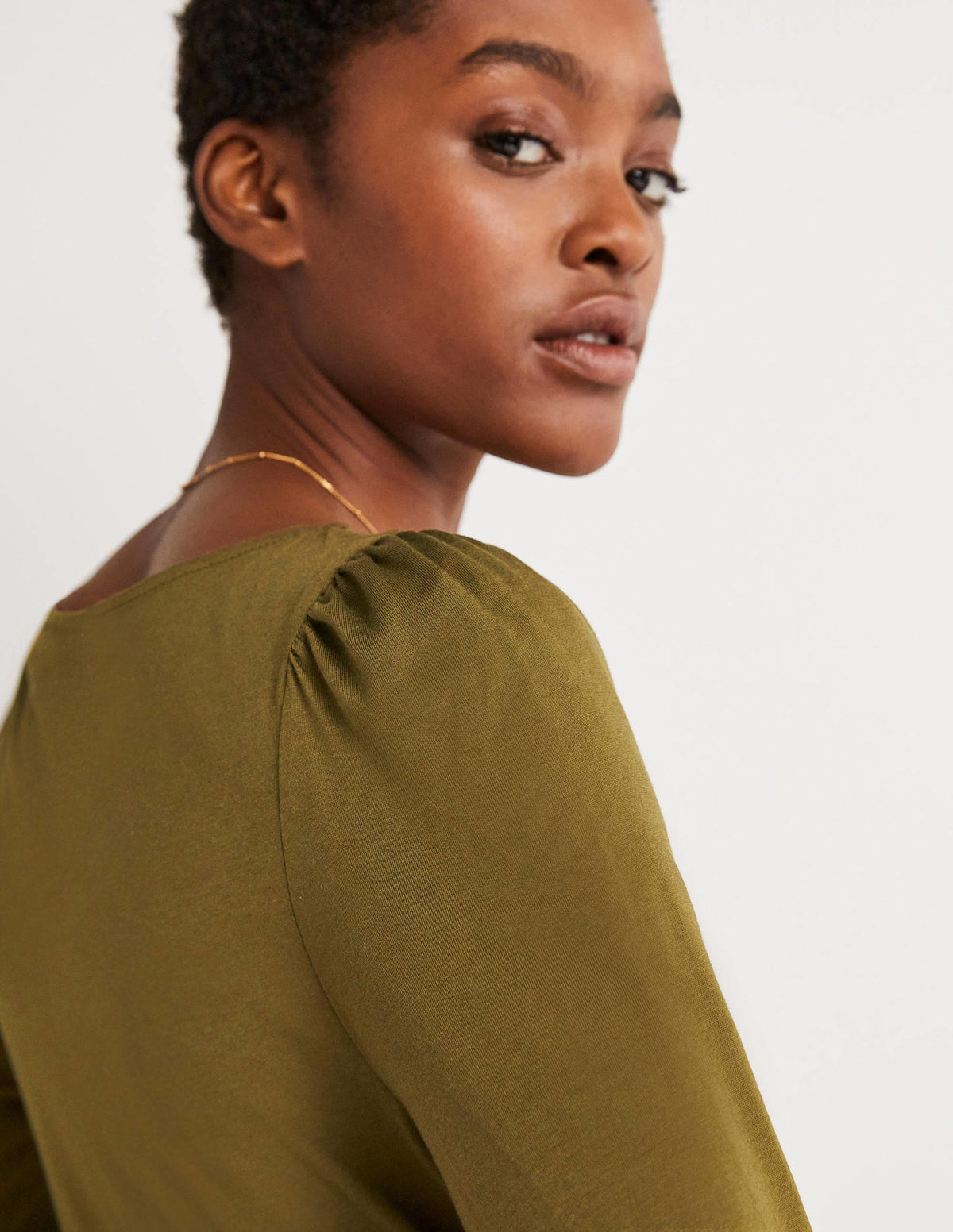 Supersoft Boat Neck Top-Basil-3