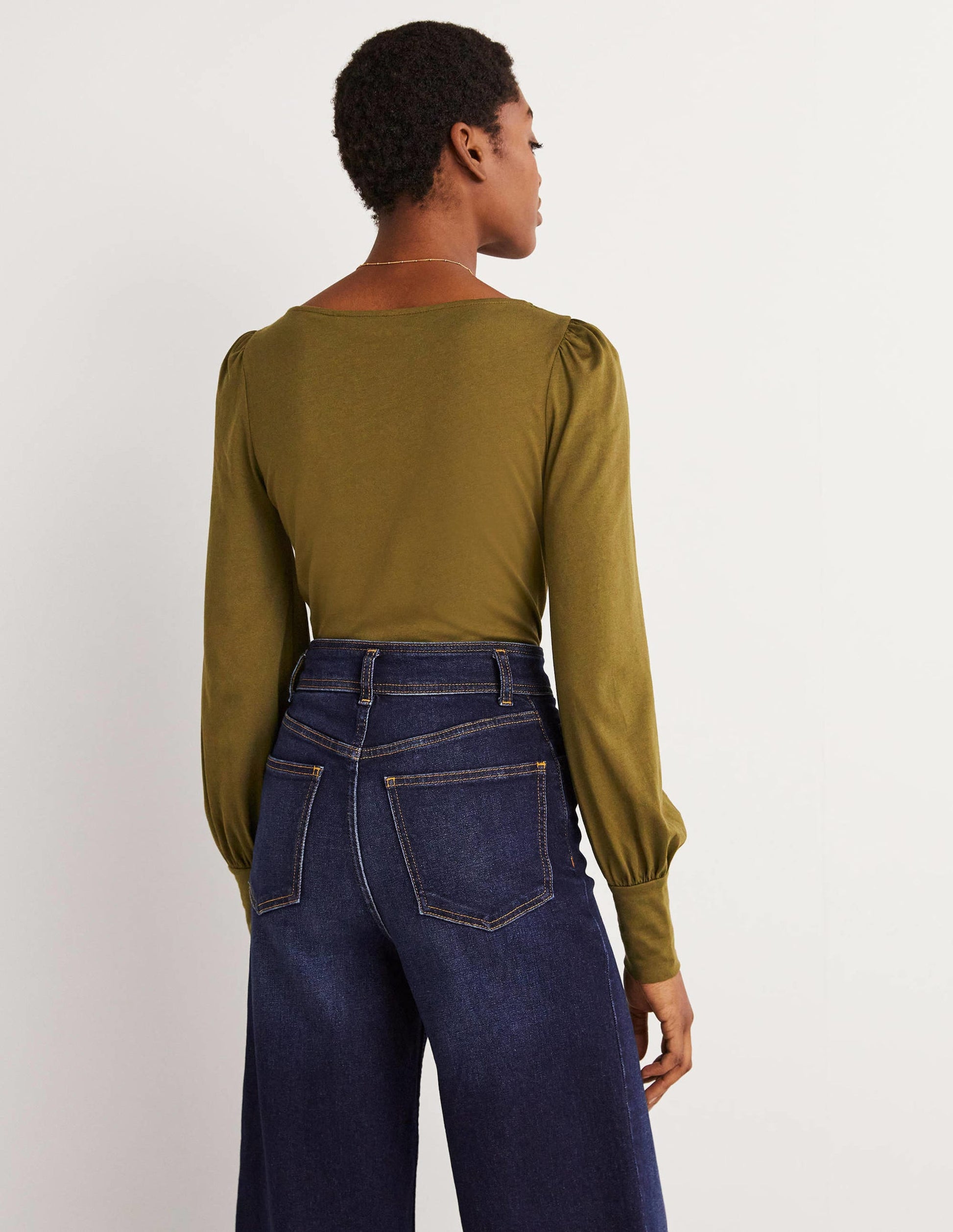 Supersoft Boat Neck Top-Basil-4