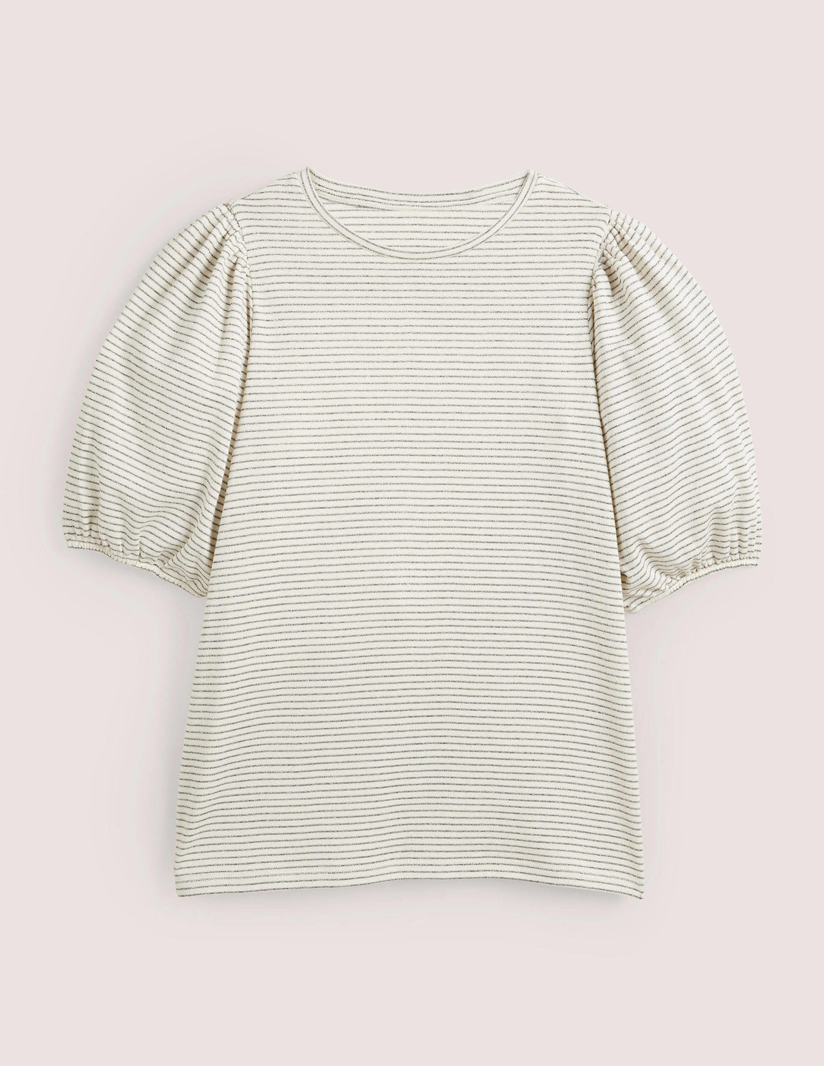 Metallic Stripe T-Shirt-Ivory/Gunmetal Metallic-5