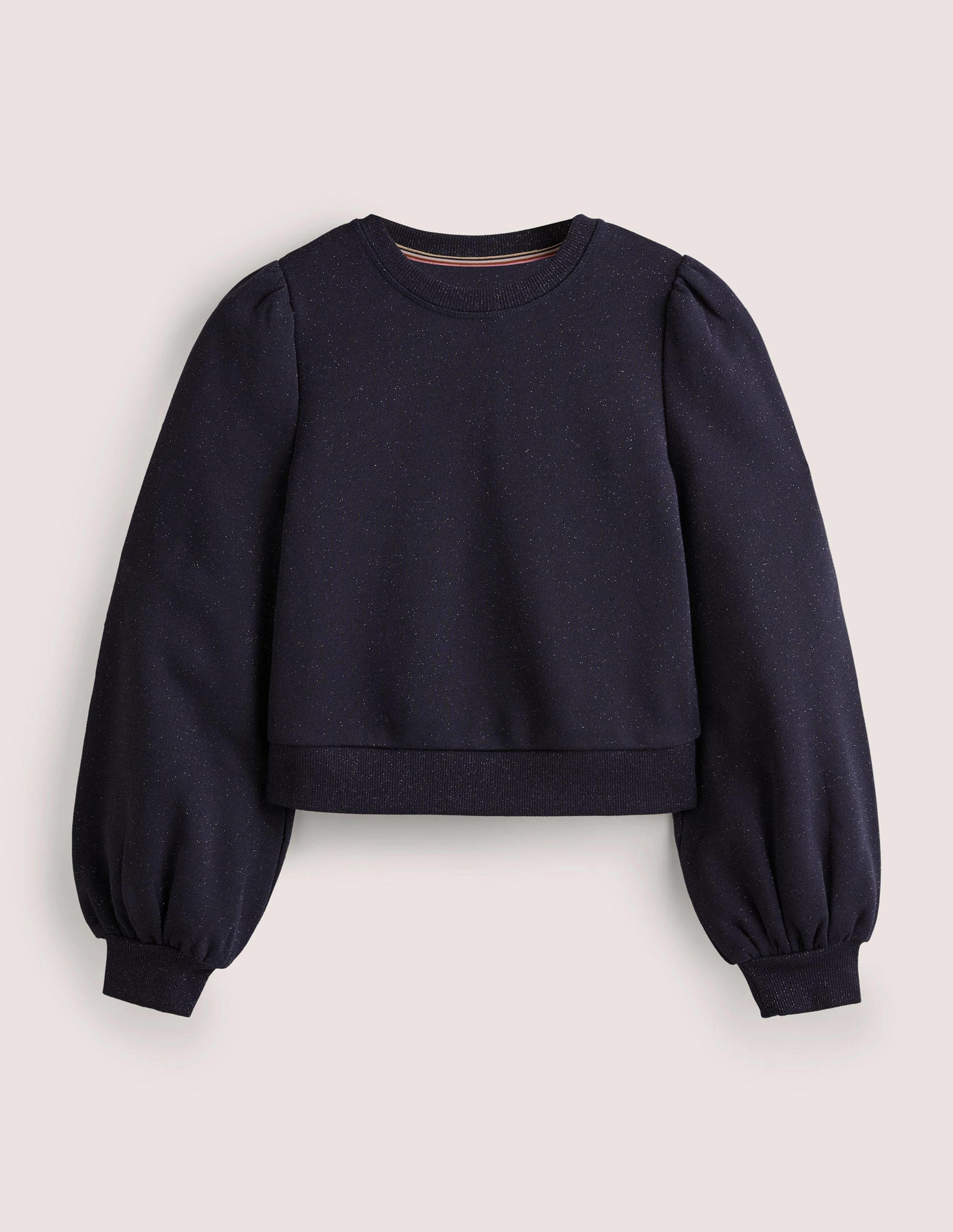 Cropped Sparkle Sweatshirt-Navy, Sparkle-5