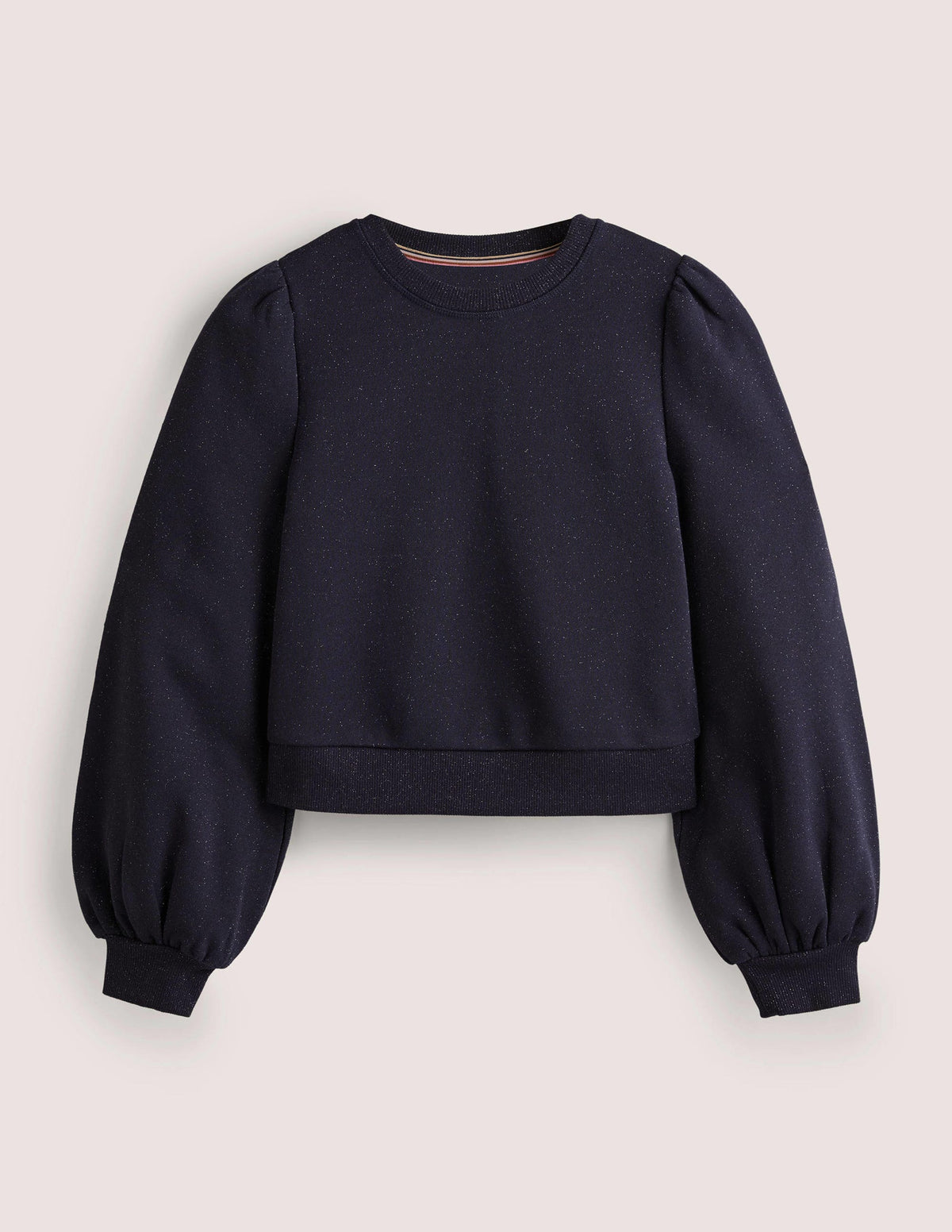 Cropped Sparkle Sweatshirt-Navy, Sparkle - Image 5