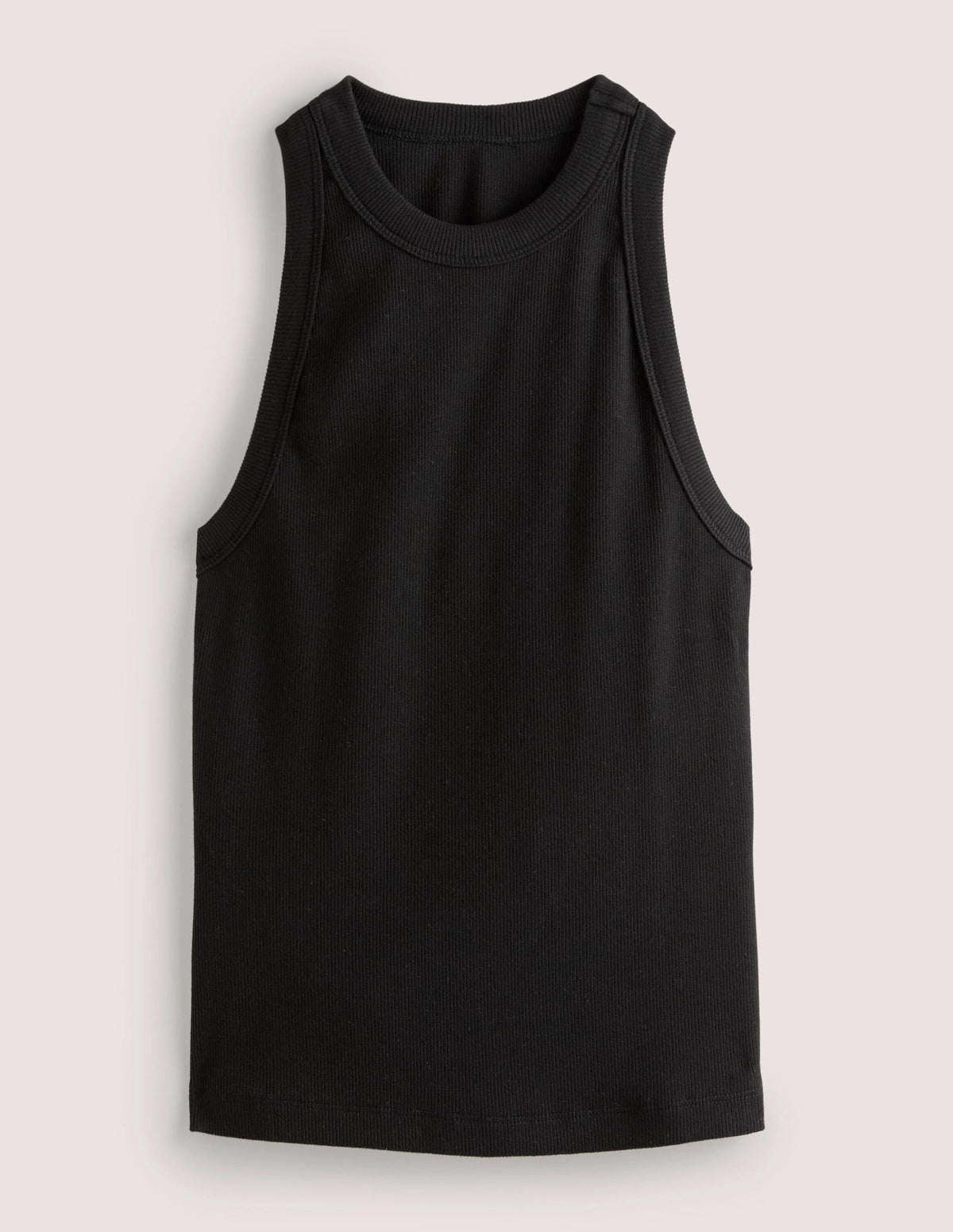 Cotton Ribbed Vest-Black - Image 5