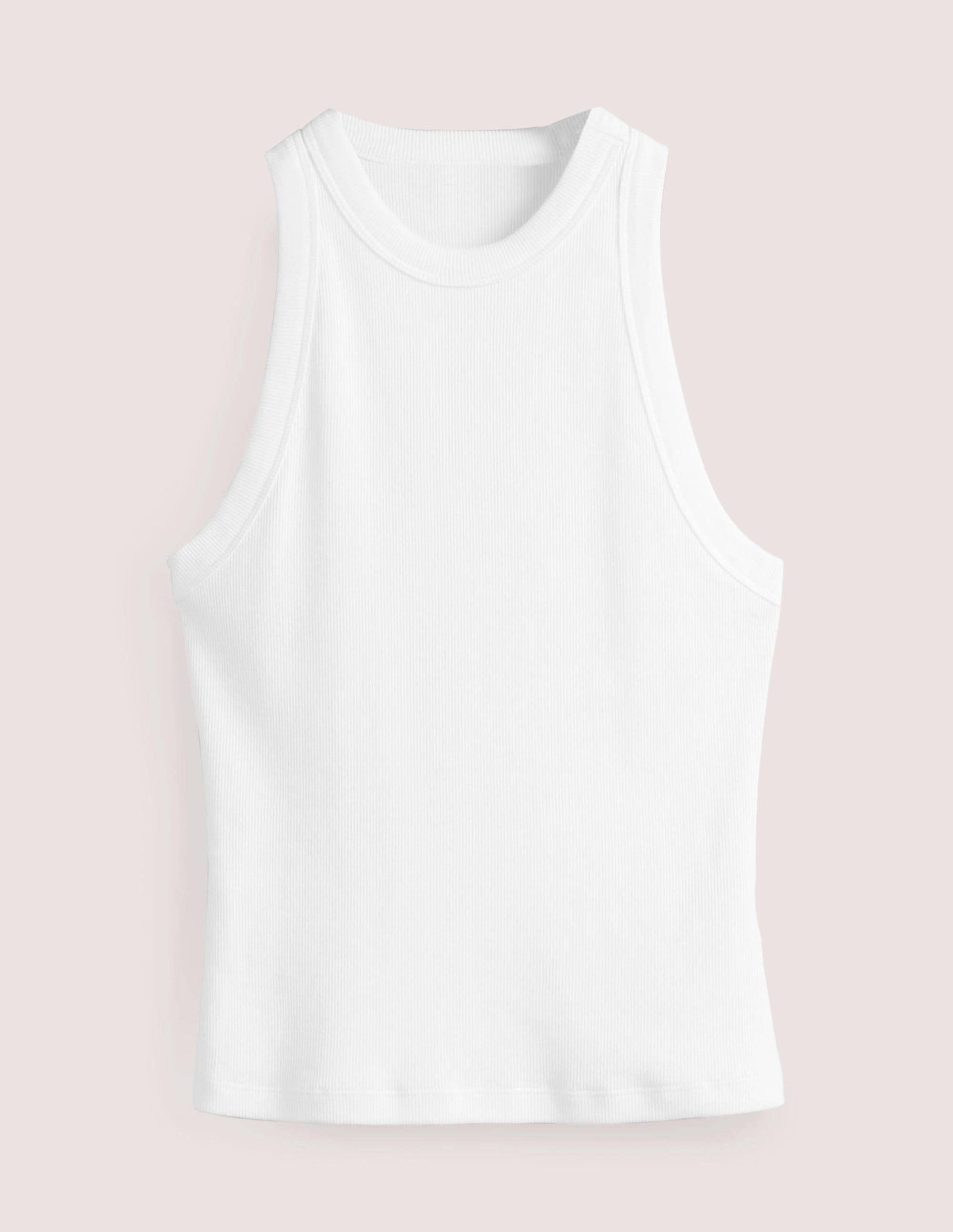 Cotton Ribbed Vest-White - Image 7