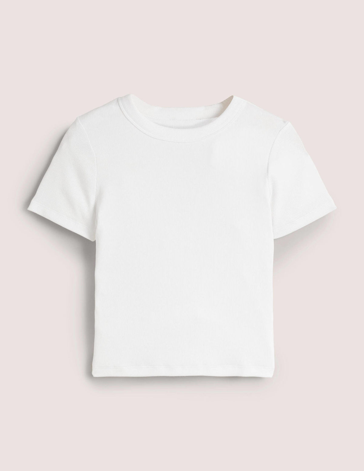 Cotton Ribbed T-Shirt-White-6