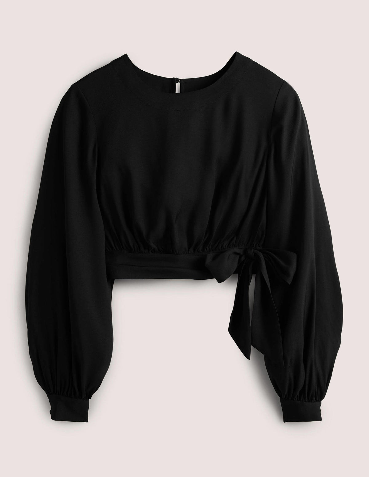 Long Sleeve Crop Top-Black - Image 5