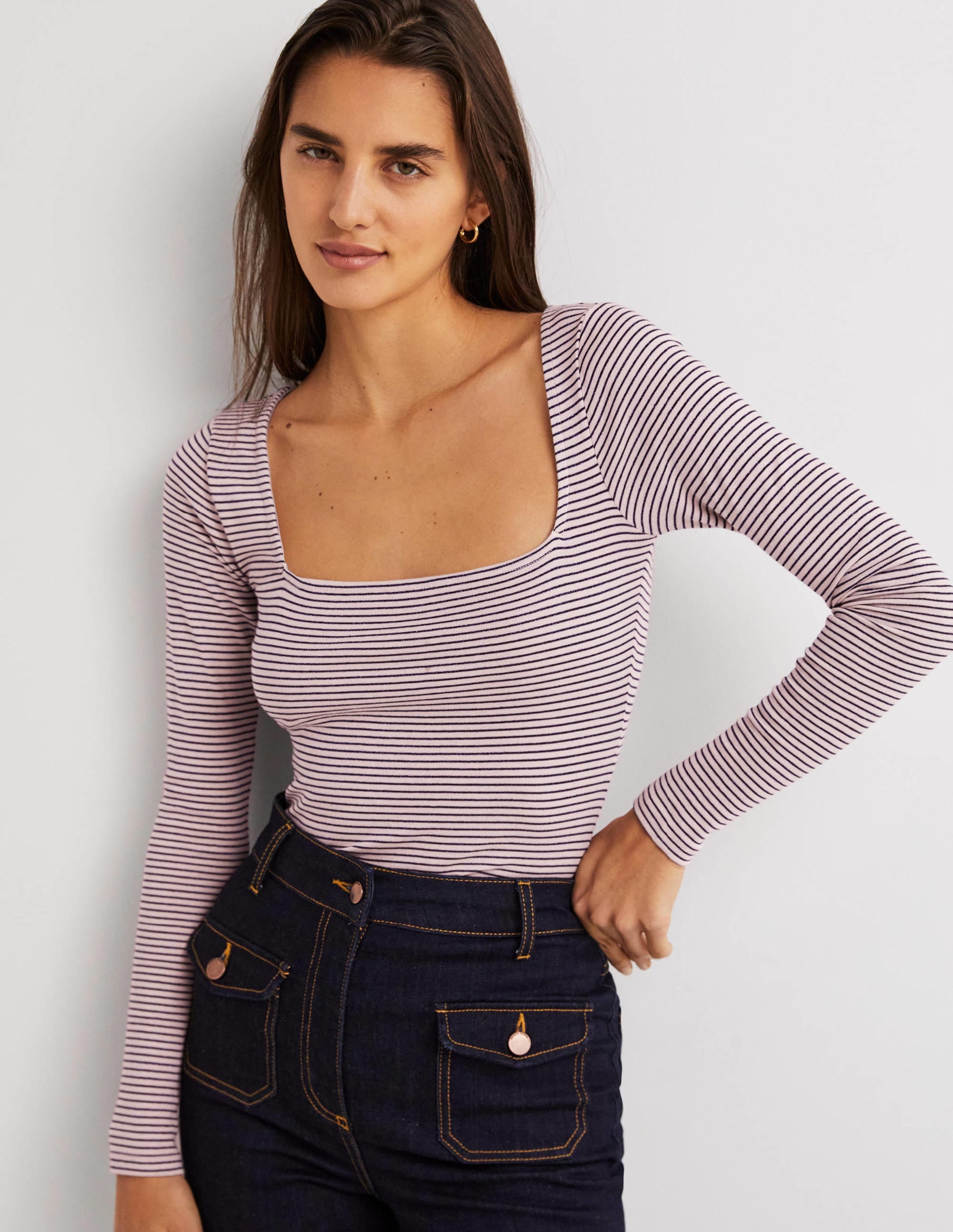 Metallic Stripe Top-Pink Frosting - Image 1