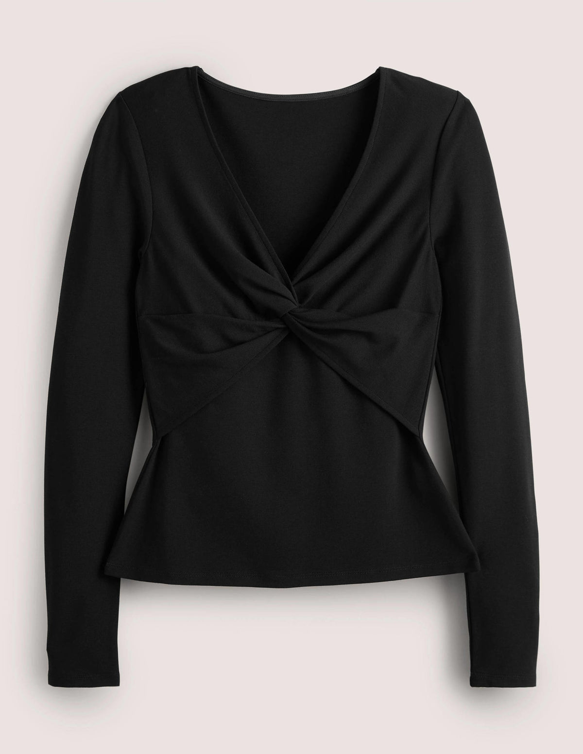 Ponte Twist Front Jersey Top-Black - Image 5