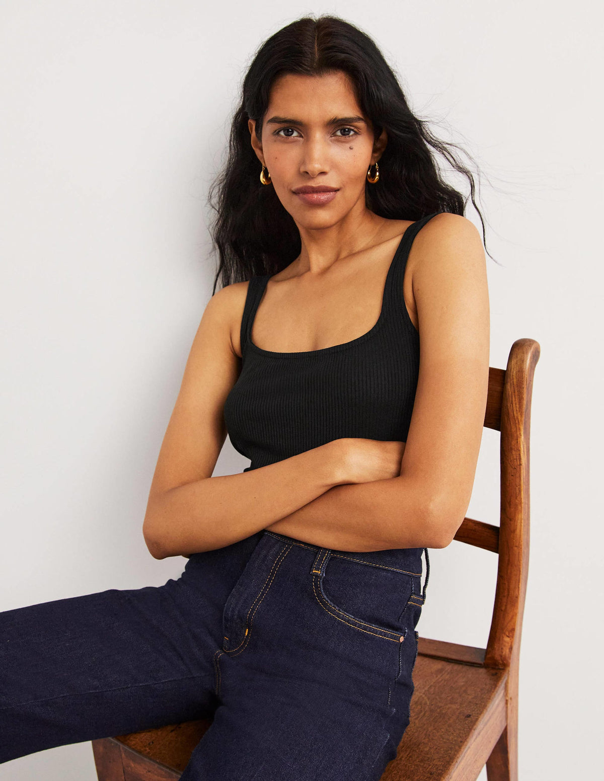 Soft Ribbed Vest-Black - Image 4