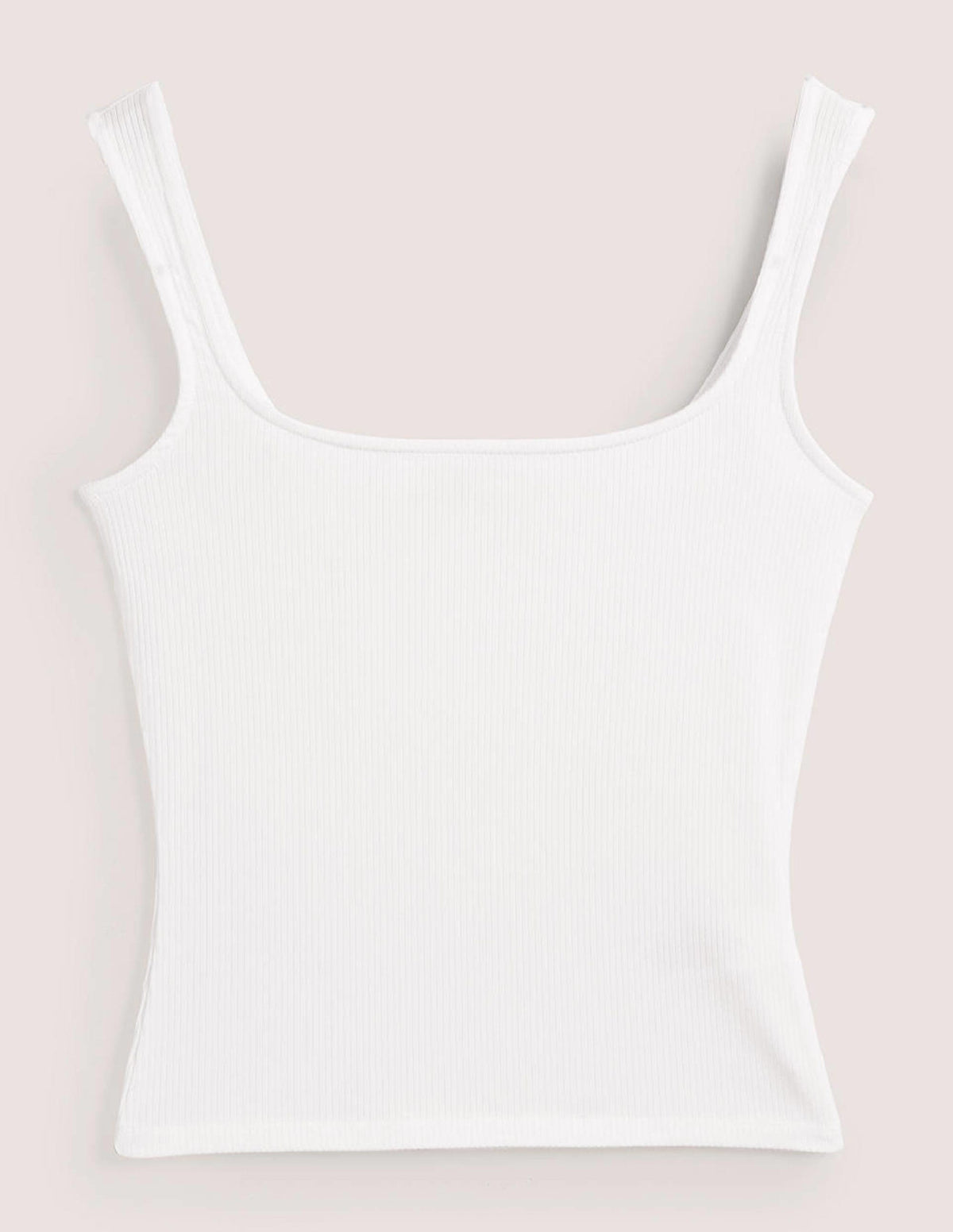 Soft Ribbed Vest-White-5